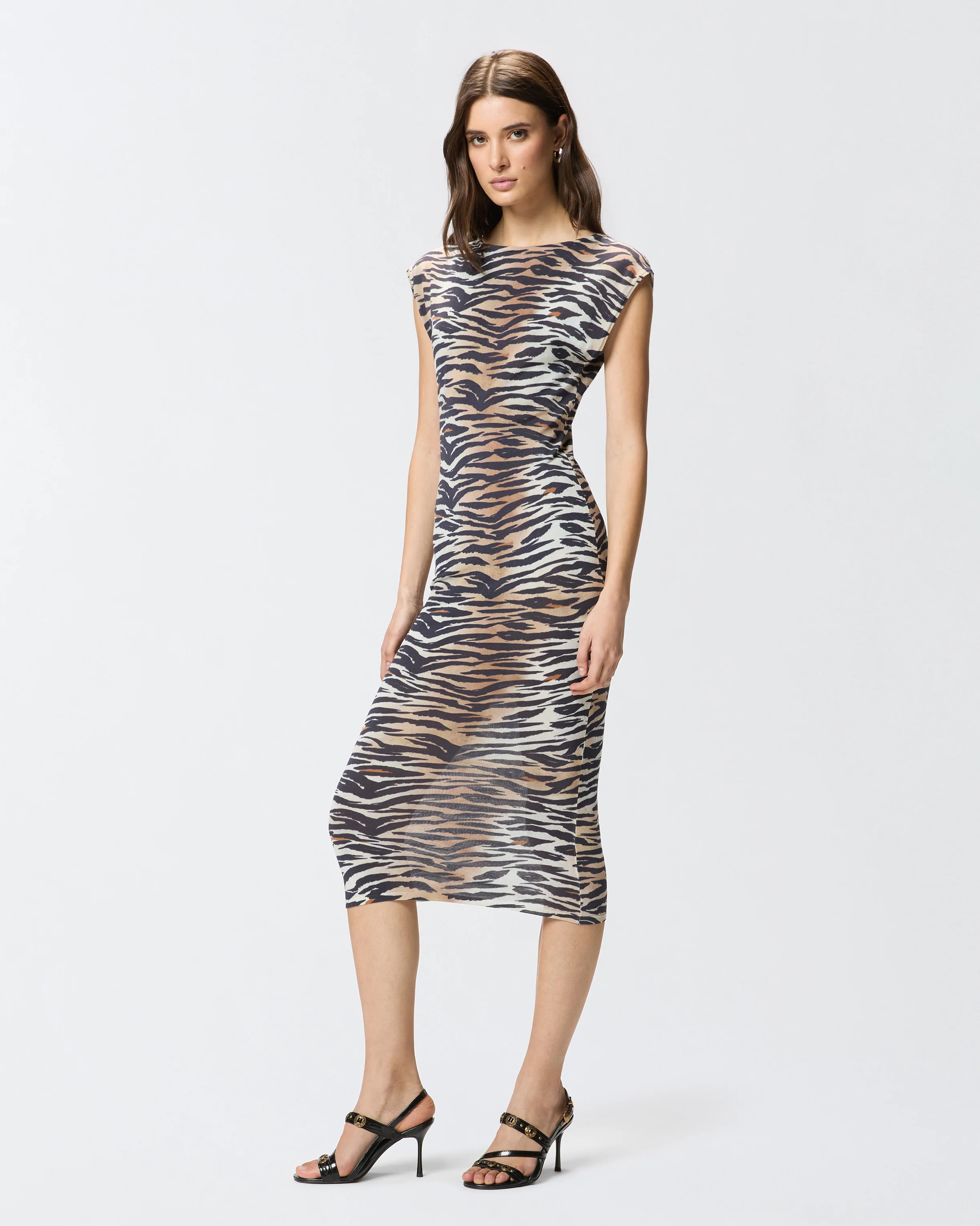 Abito midi a tubino con stampa animalier - Image 2