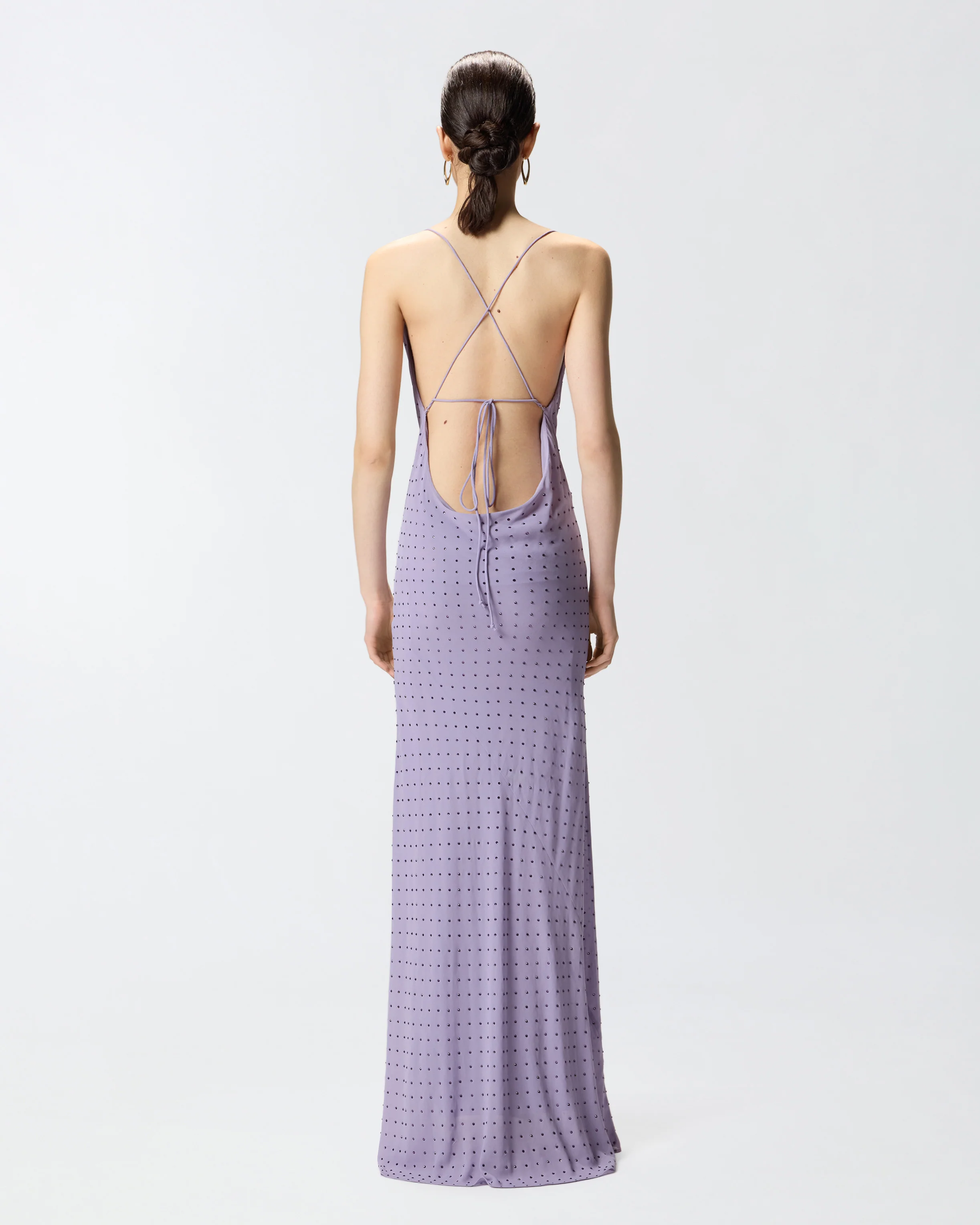 Abito slipdress lungo con strass - Image 3