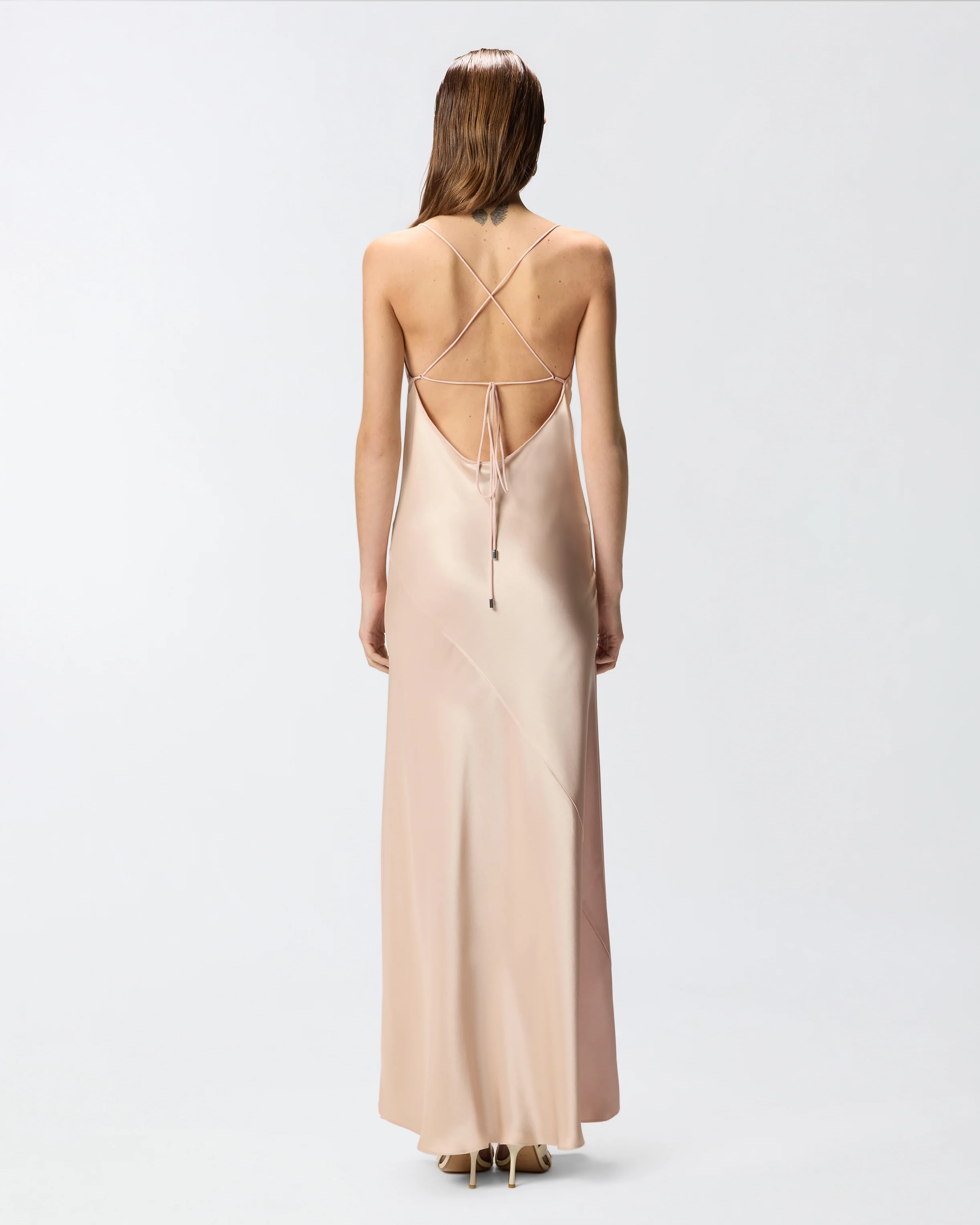 Abito slipdress lungo in satin - Image 3
