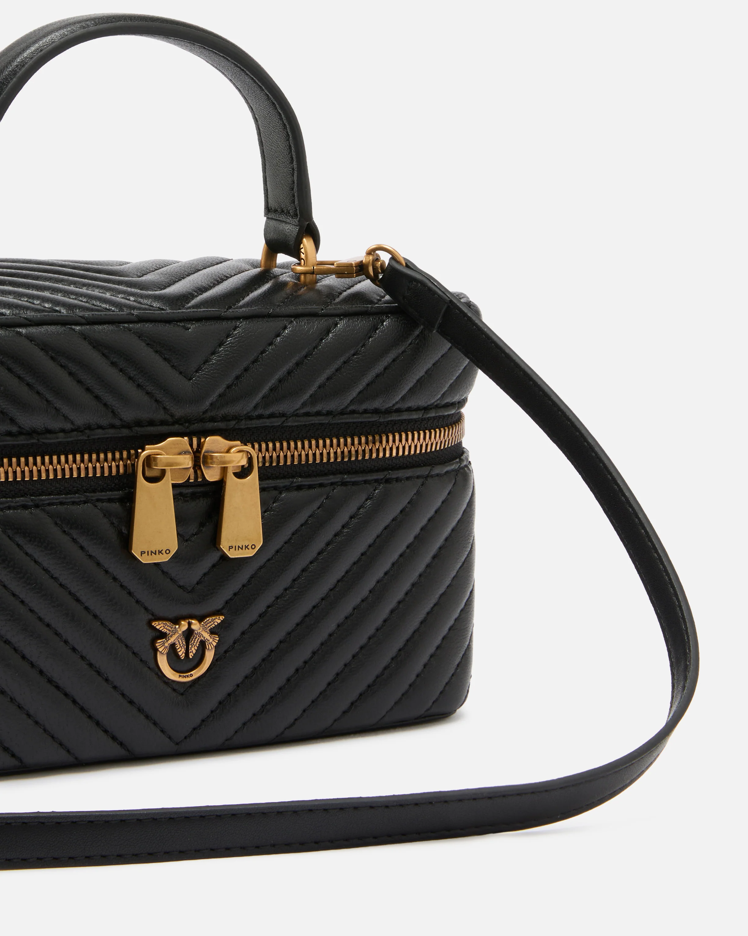 Beauty case a tracolla piccolo in nappa chevron - Image 3