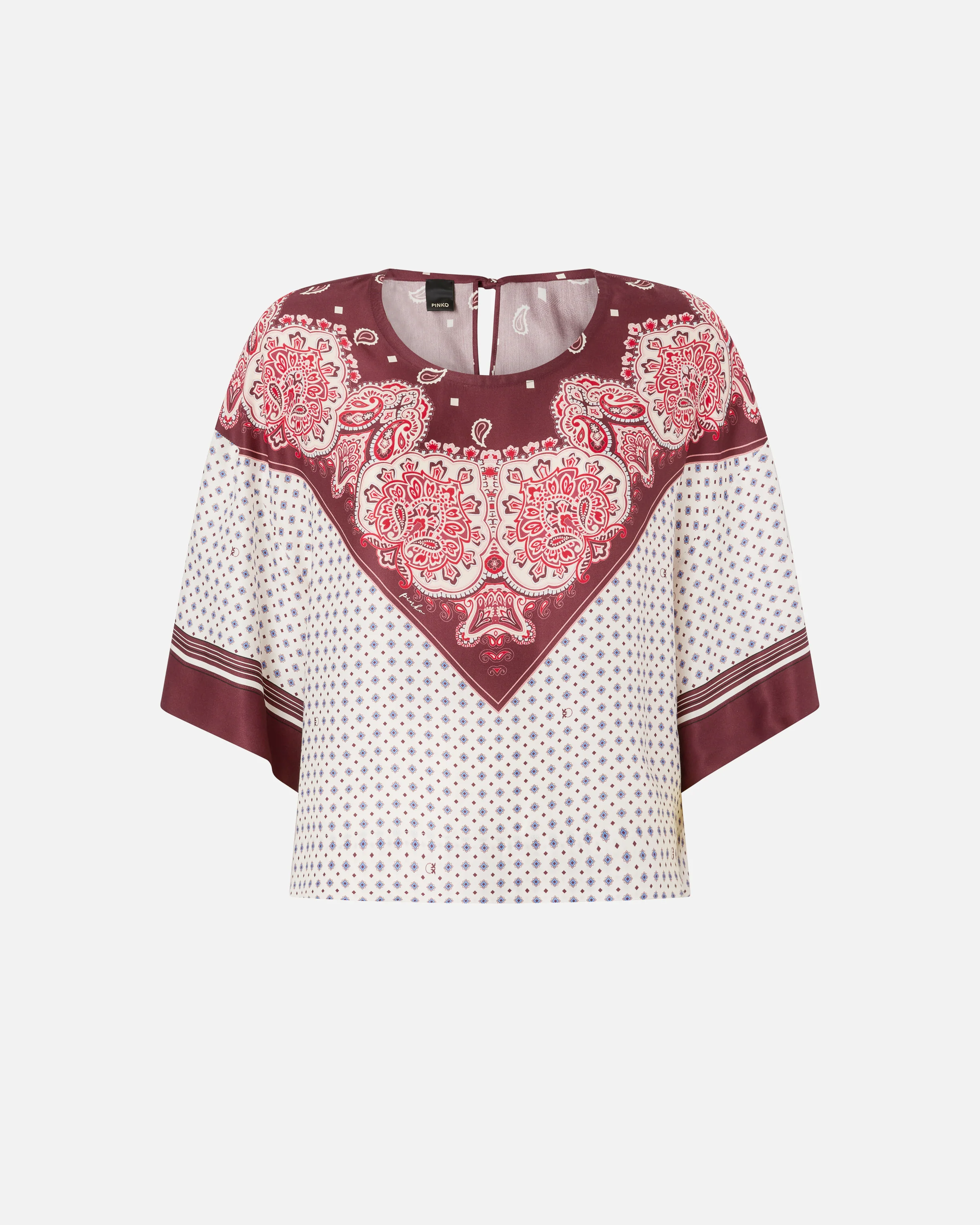 Blusa con motivo cravatteria e stampa piazzata - Image 5