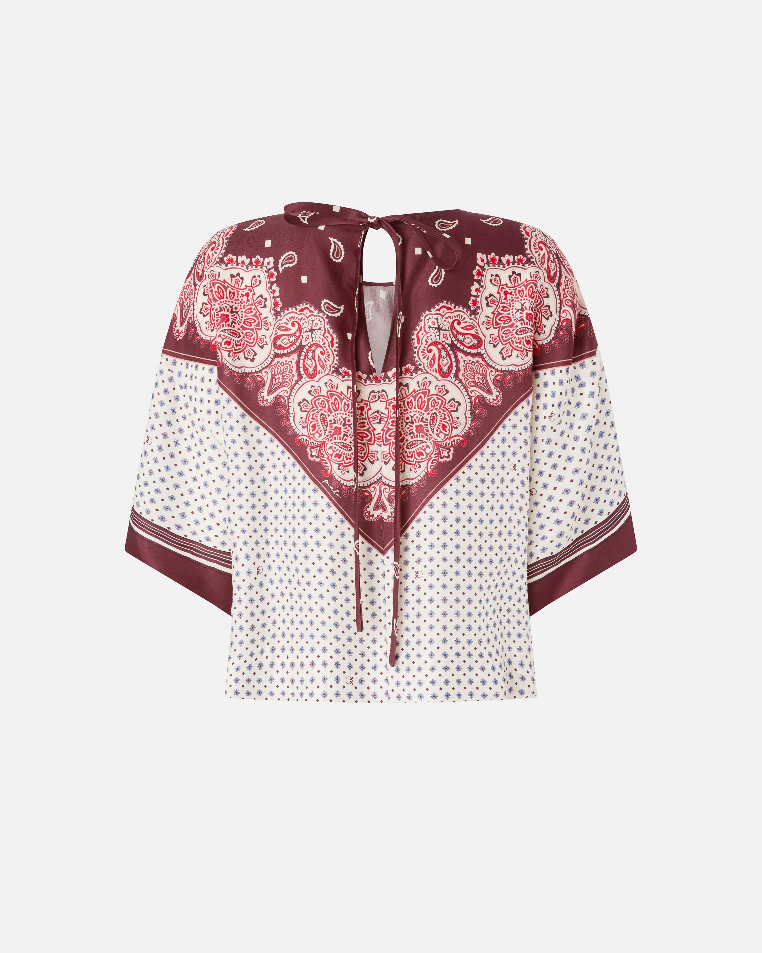 Blusa con motivo cravatteria e stampa piazzata - Image 6