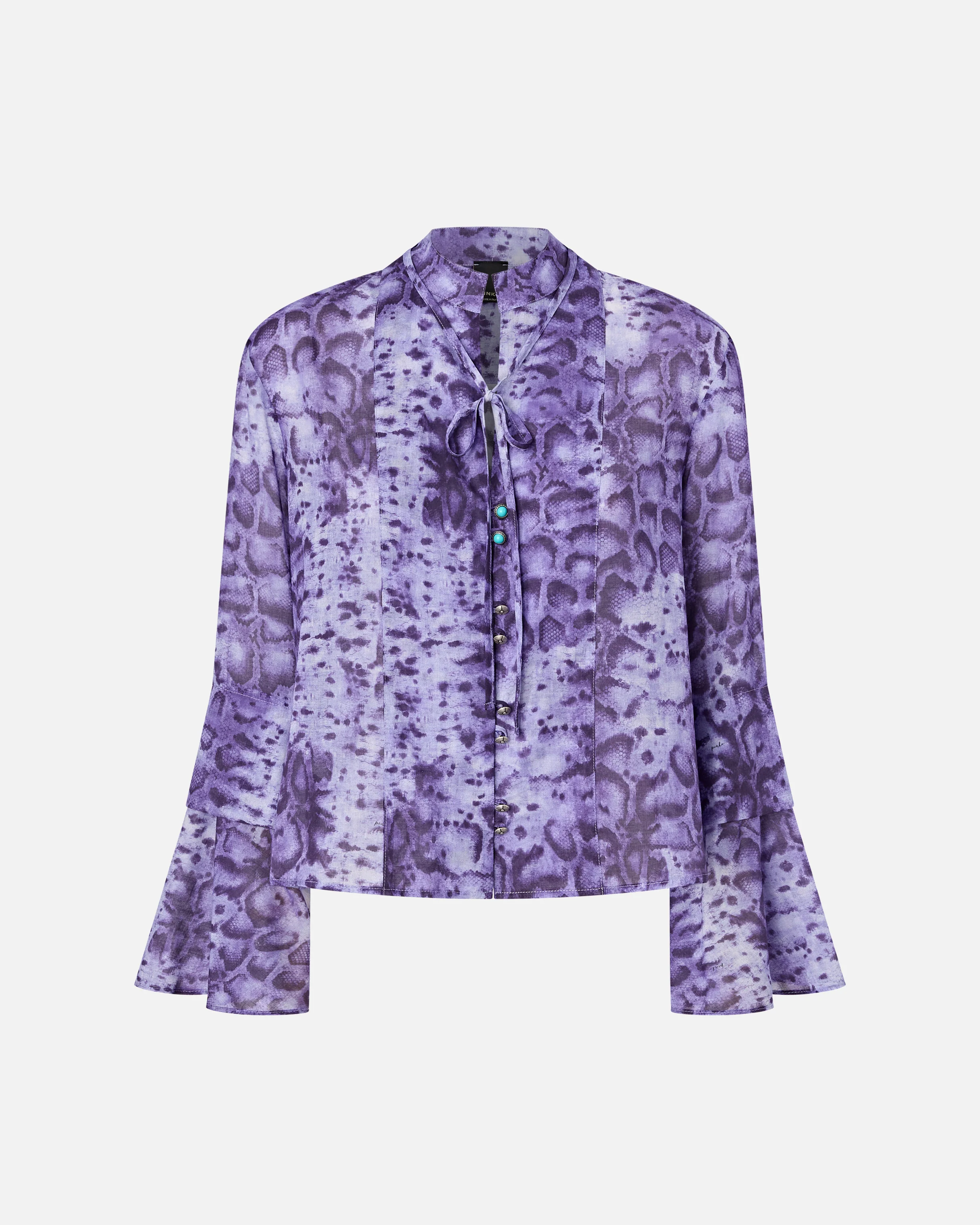 Blusa con stampa snake e bottoni gioiello - Image 5