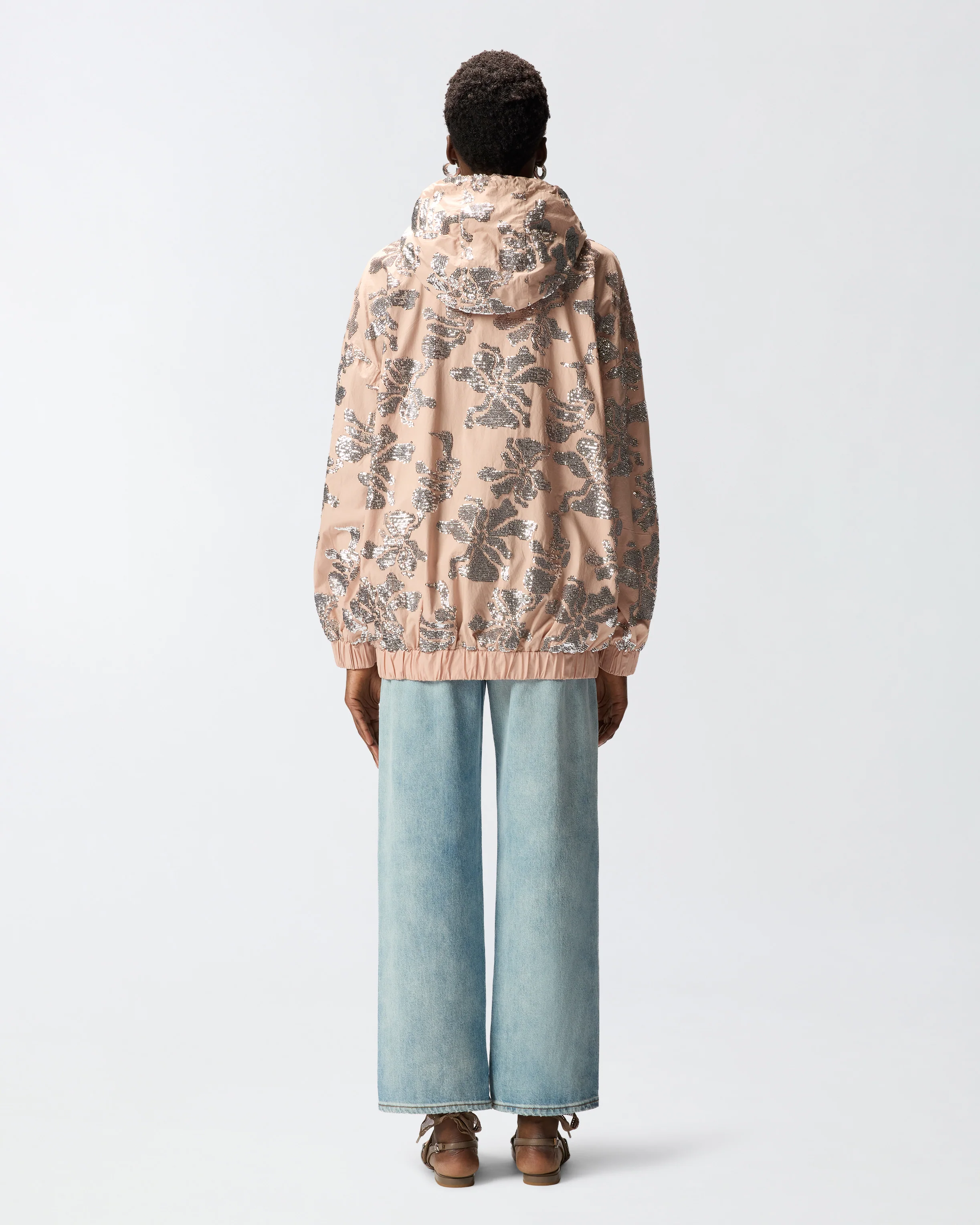 Bomber con ricamo floreale in paillettes - Image 3