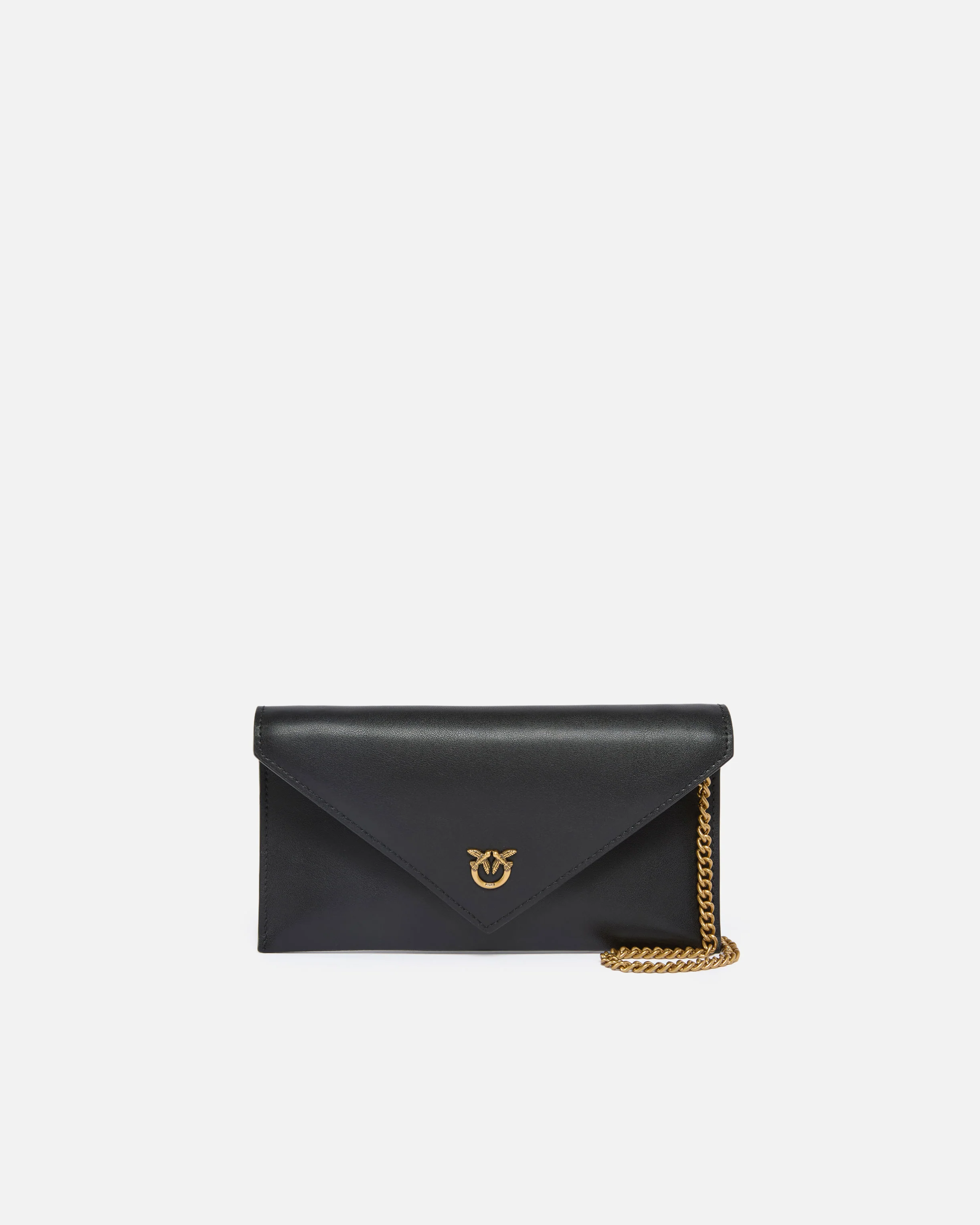 Borsa a bustina piccola in pelle liscia con logo Love Birds