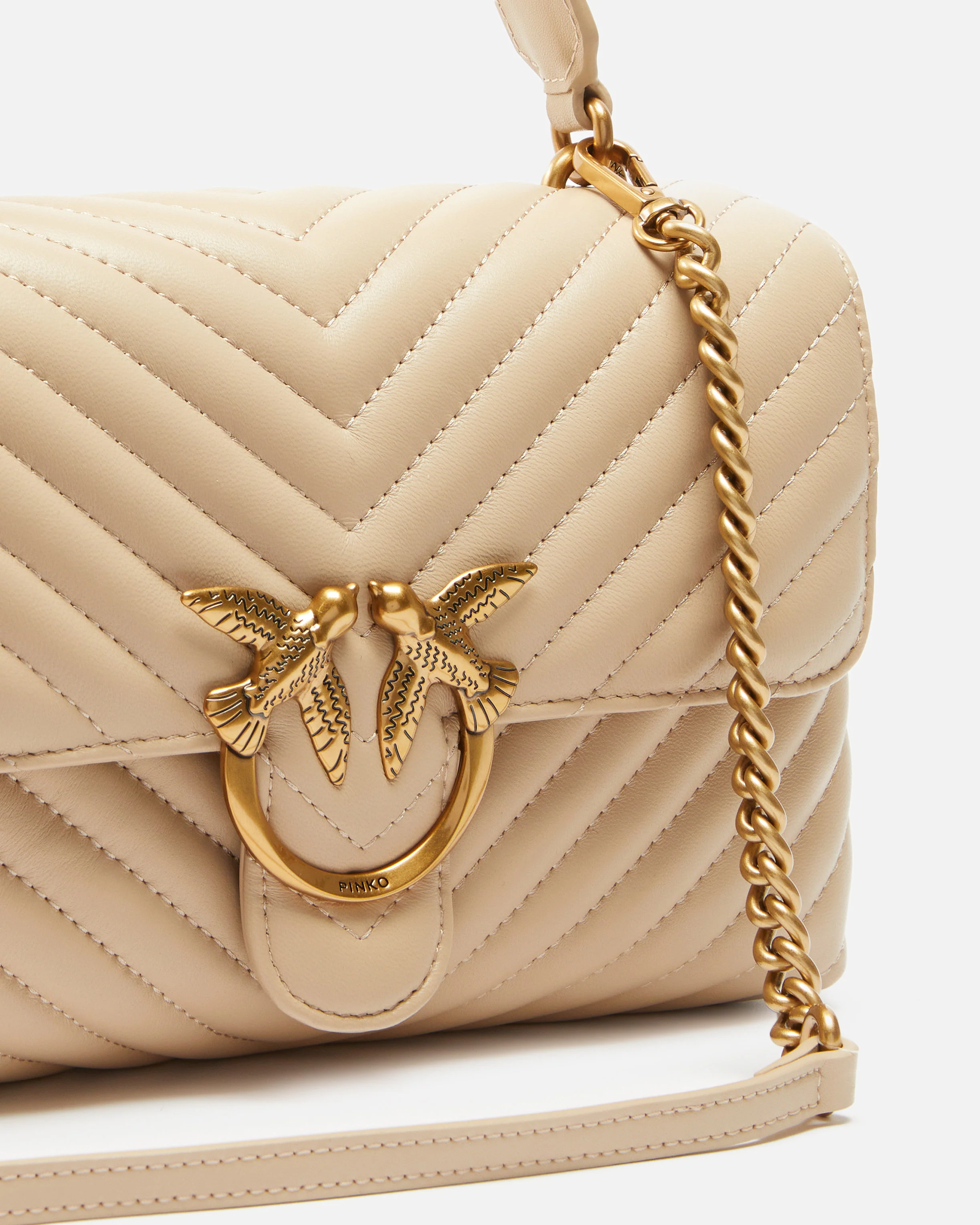 Borsa a mano media Love Bag Puff Chevron in nappa - Image 3