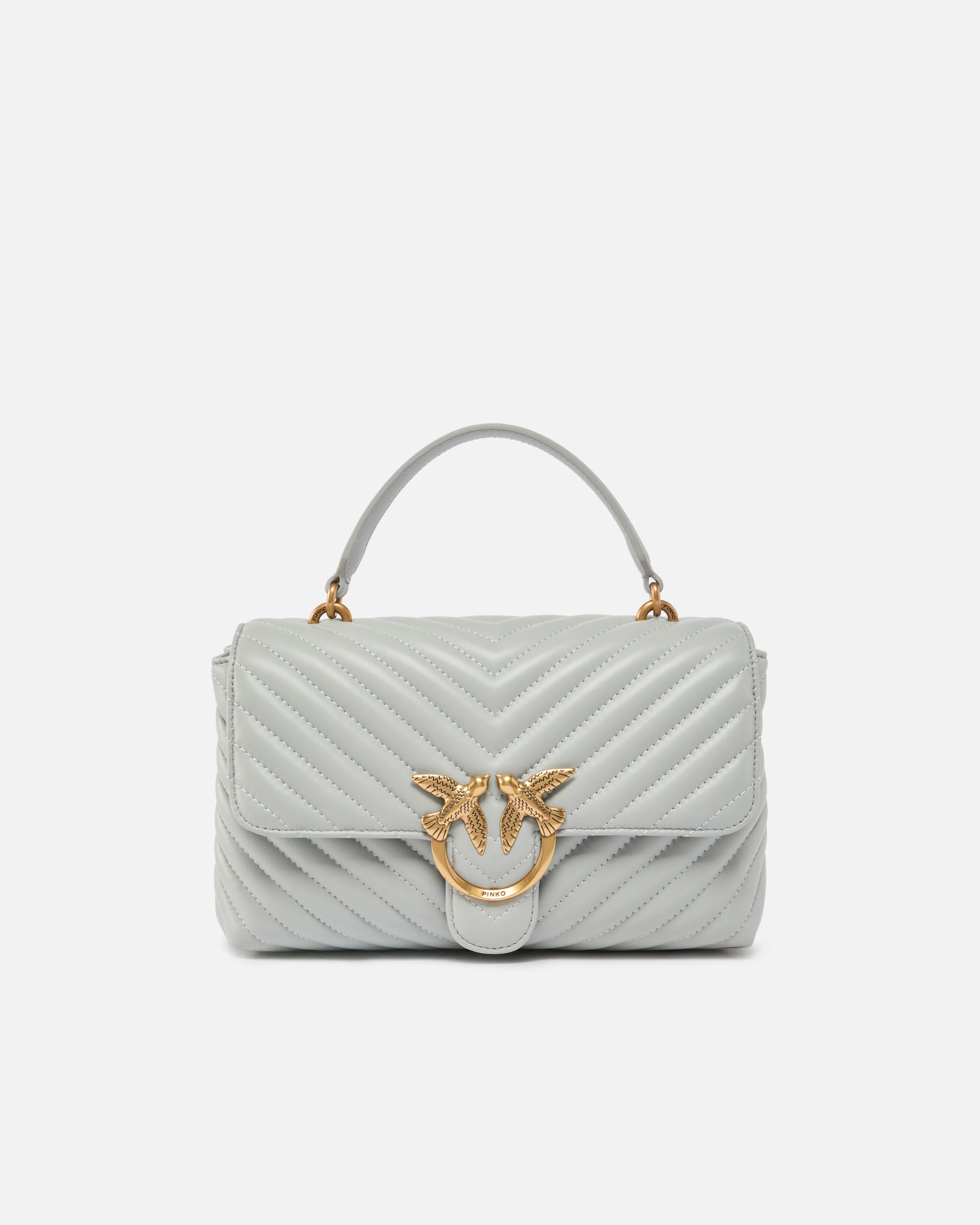 Borsa a mano media Love Bag Puff Chevron in nappa