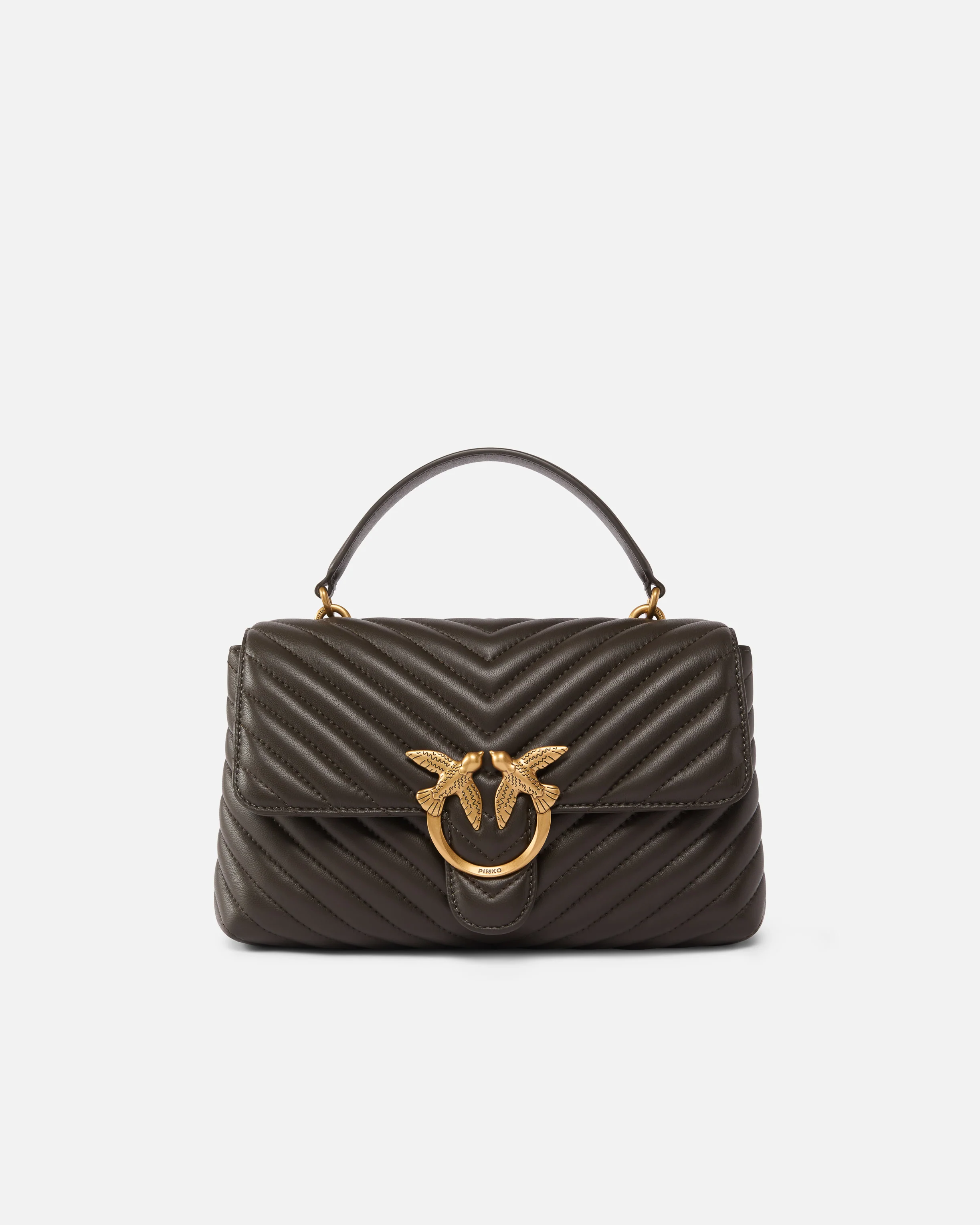 Borsa a mano media Love Bag Puff Chevron in nappa