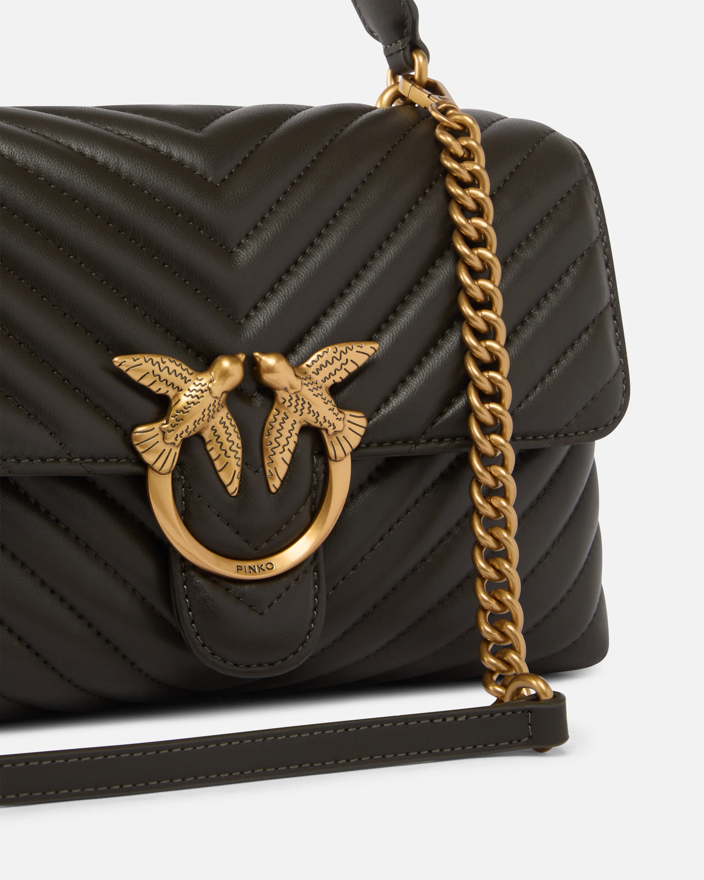 Borsa a mano media Love Bag Puff Chevron in nappa - Image 3