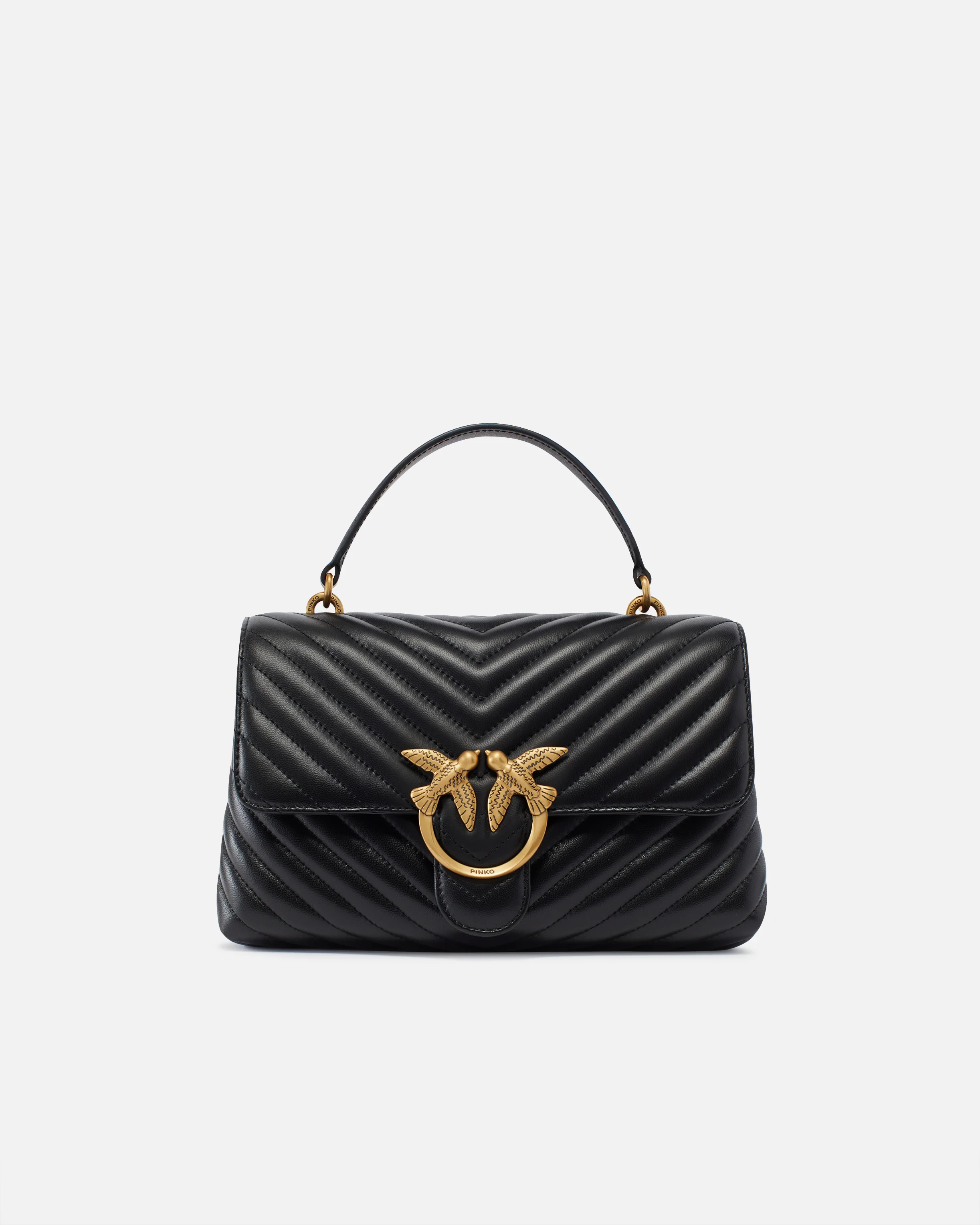 Borsa a mano media Love Bag Puff Chevron in nappa