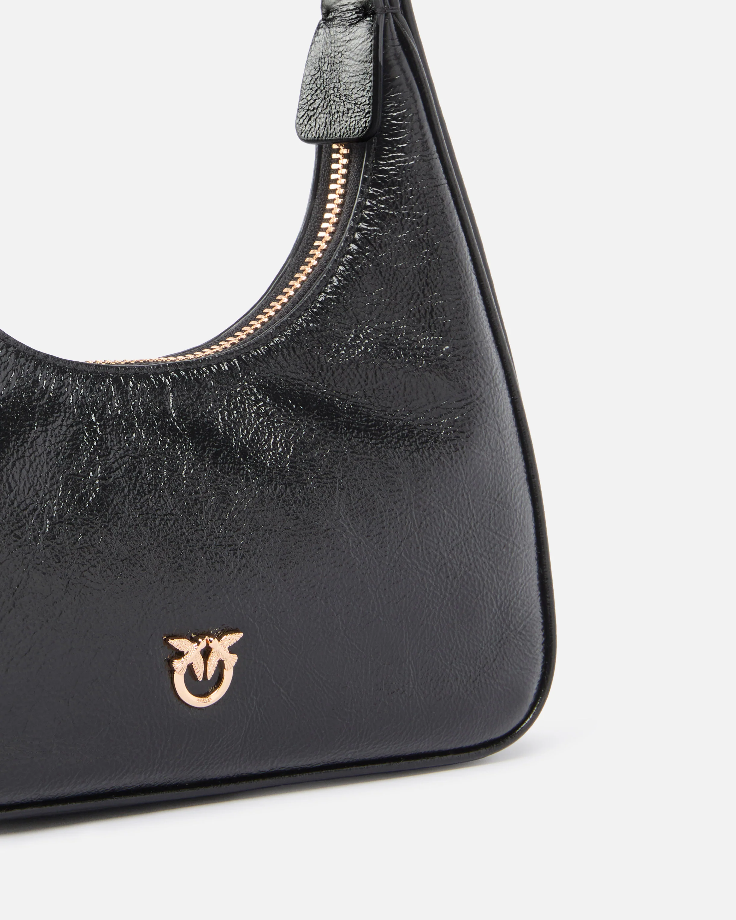Borsa a spalla hobo piccola Miss PINKO Mini in pelle shiny - Image 3