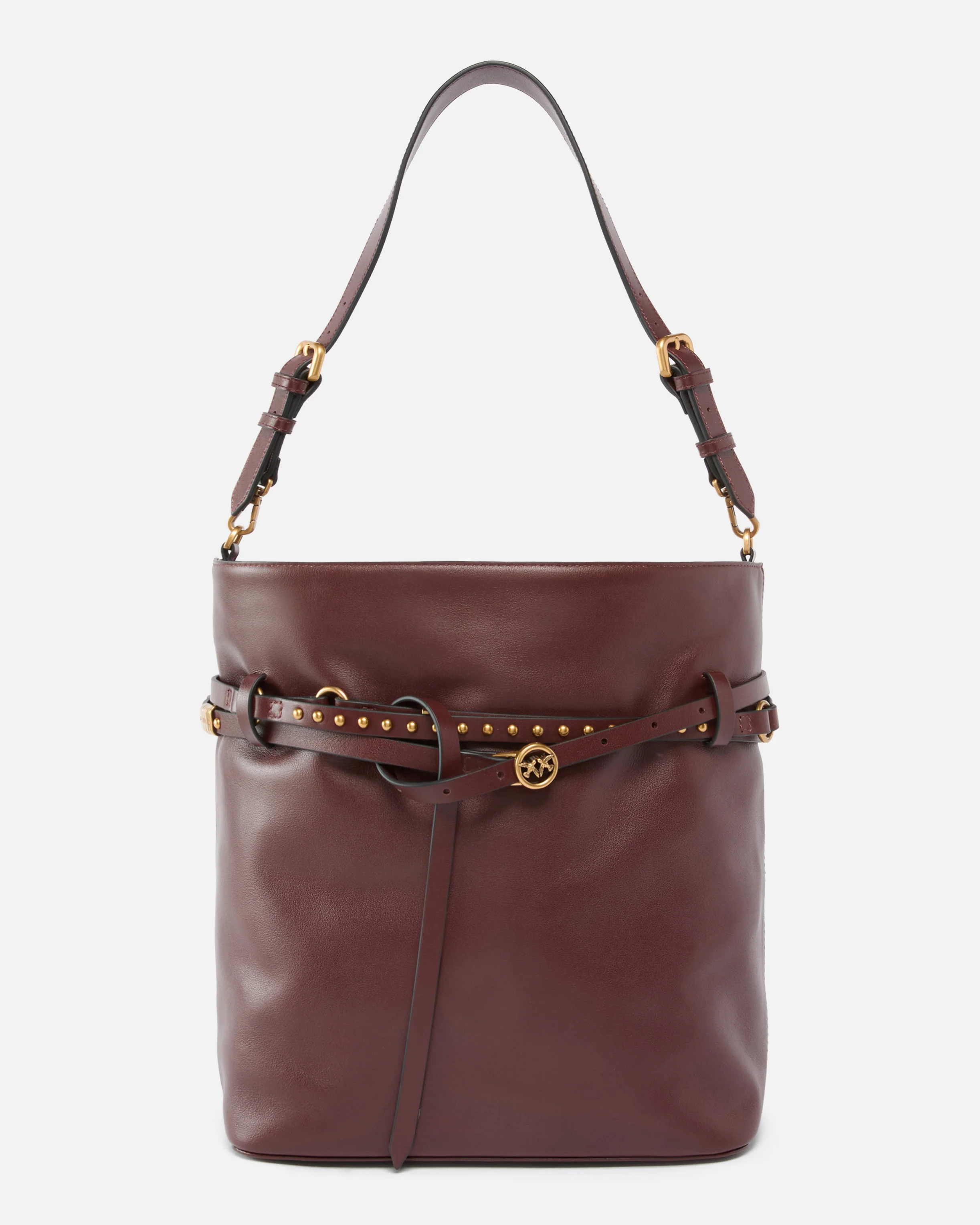 Borsa a spalla media Bucket Belt Bag in pelle