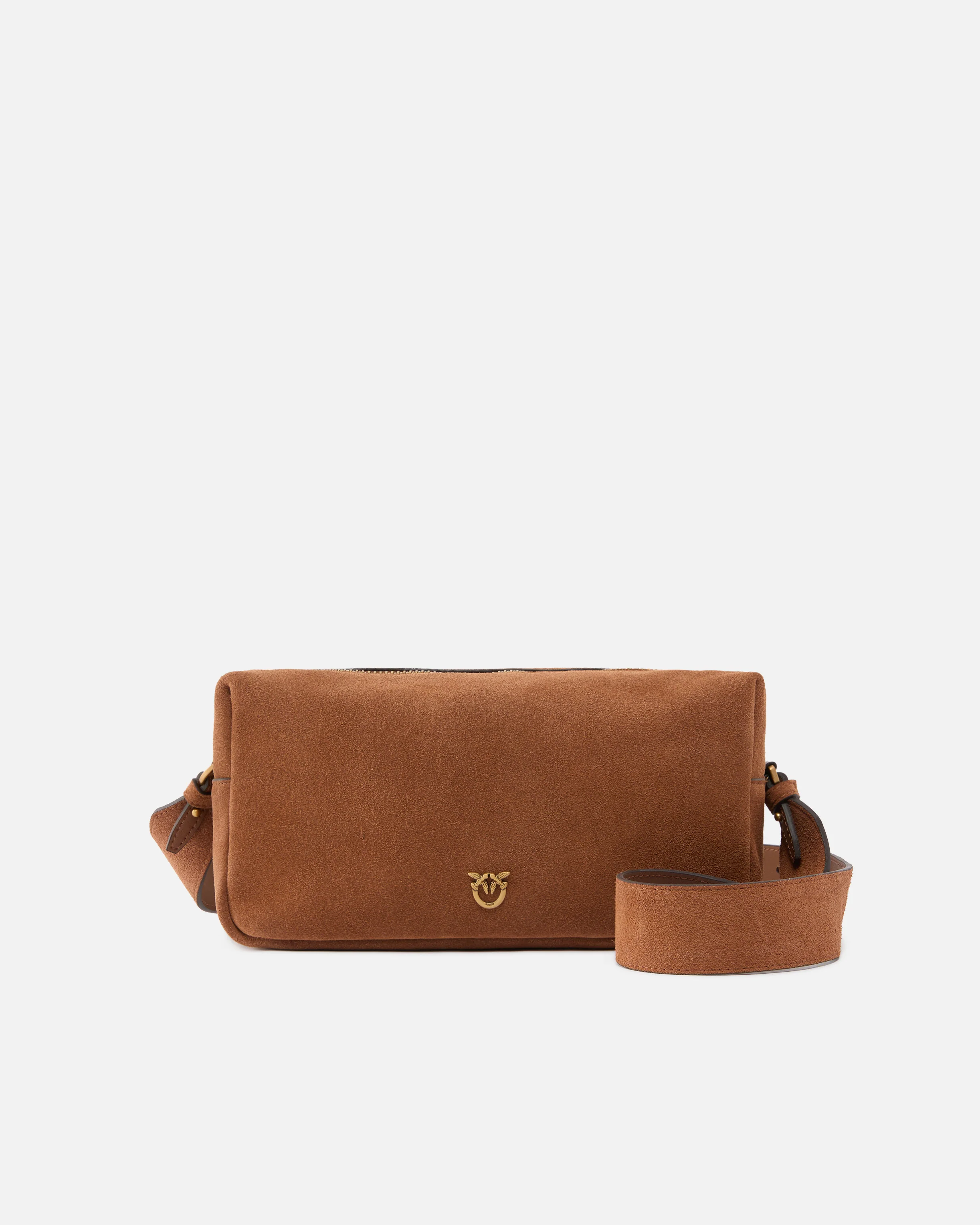 Borsa a spalla media Horizontal Bag in suede