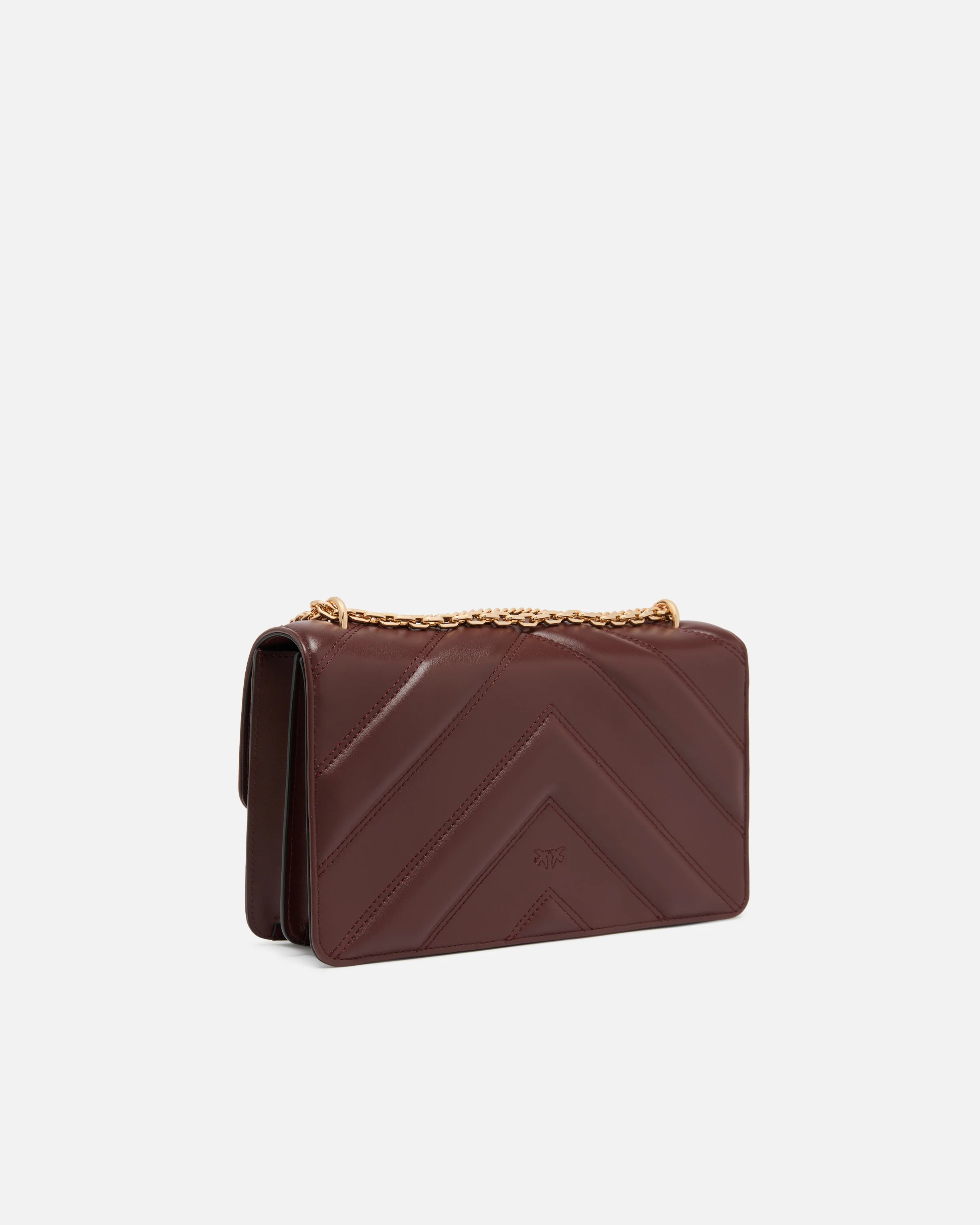 Borsa a spalla media Love Bag One in pelle e nappa chevron con tripla catena - Image 2