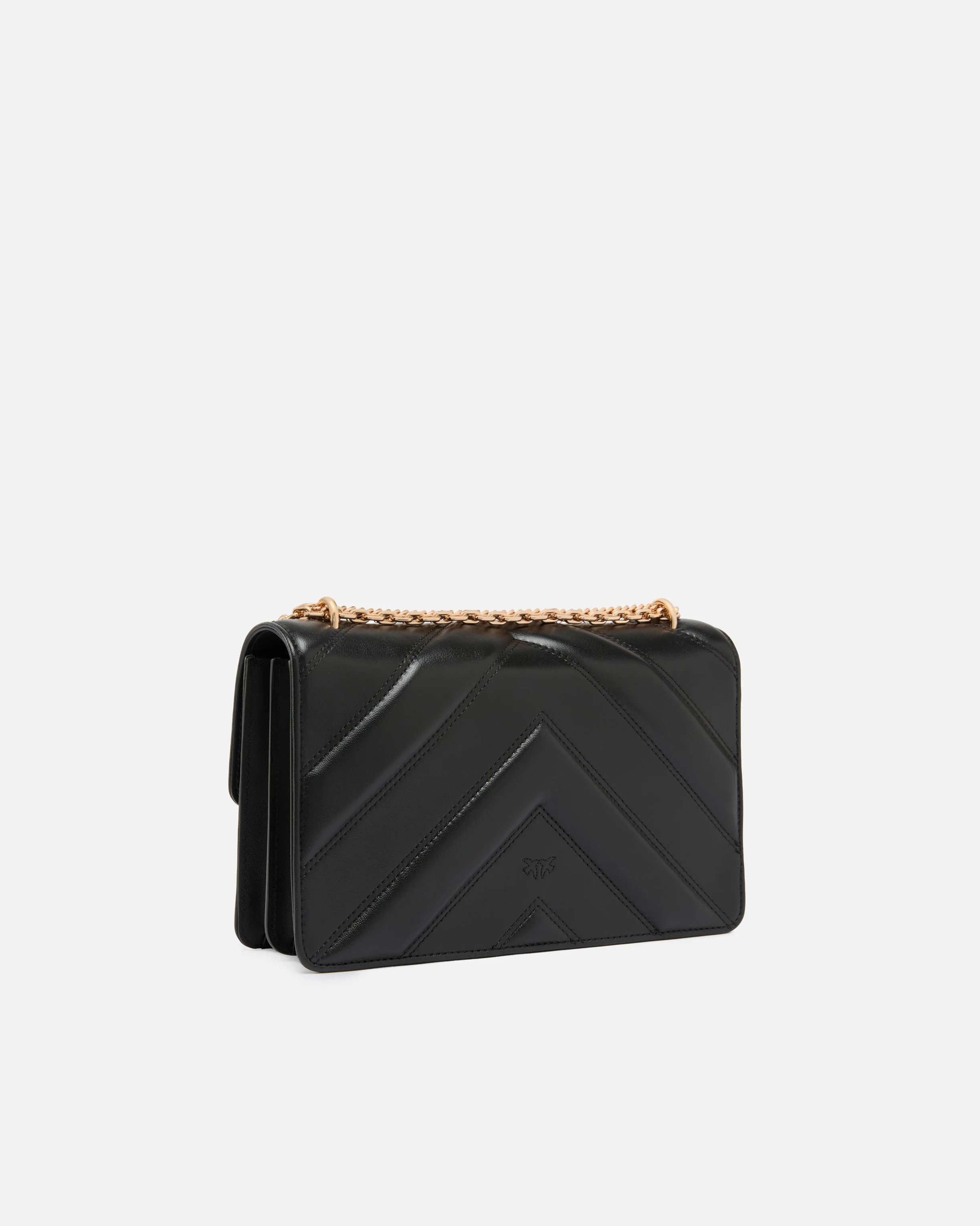 Borsa a spalla media Love Bag One in pelle e nappa chevron con tripla catena - Image 2