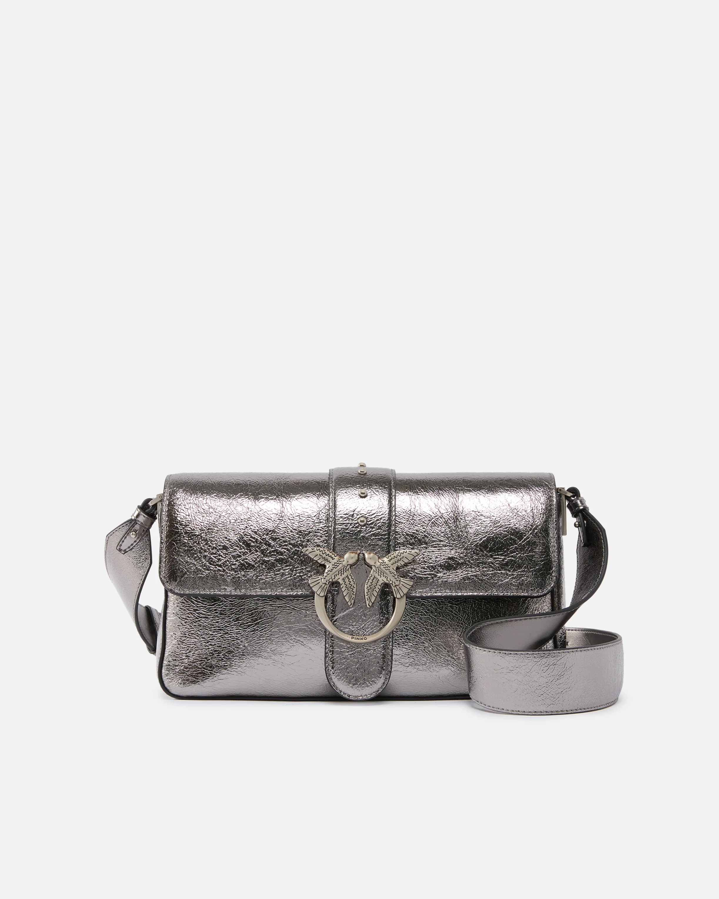 Borsa a spalla media Love Bag One Slouchy in pelle laminata