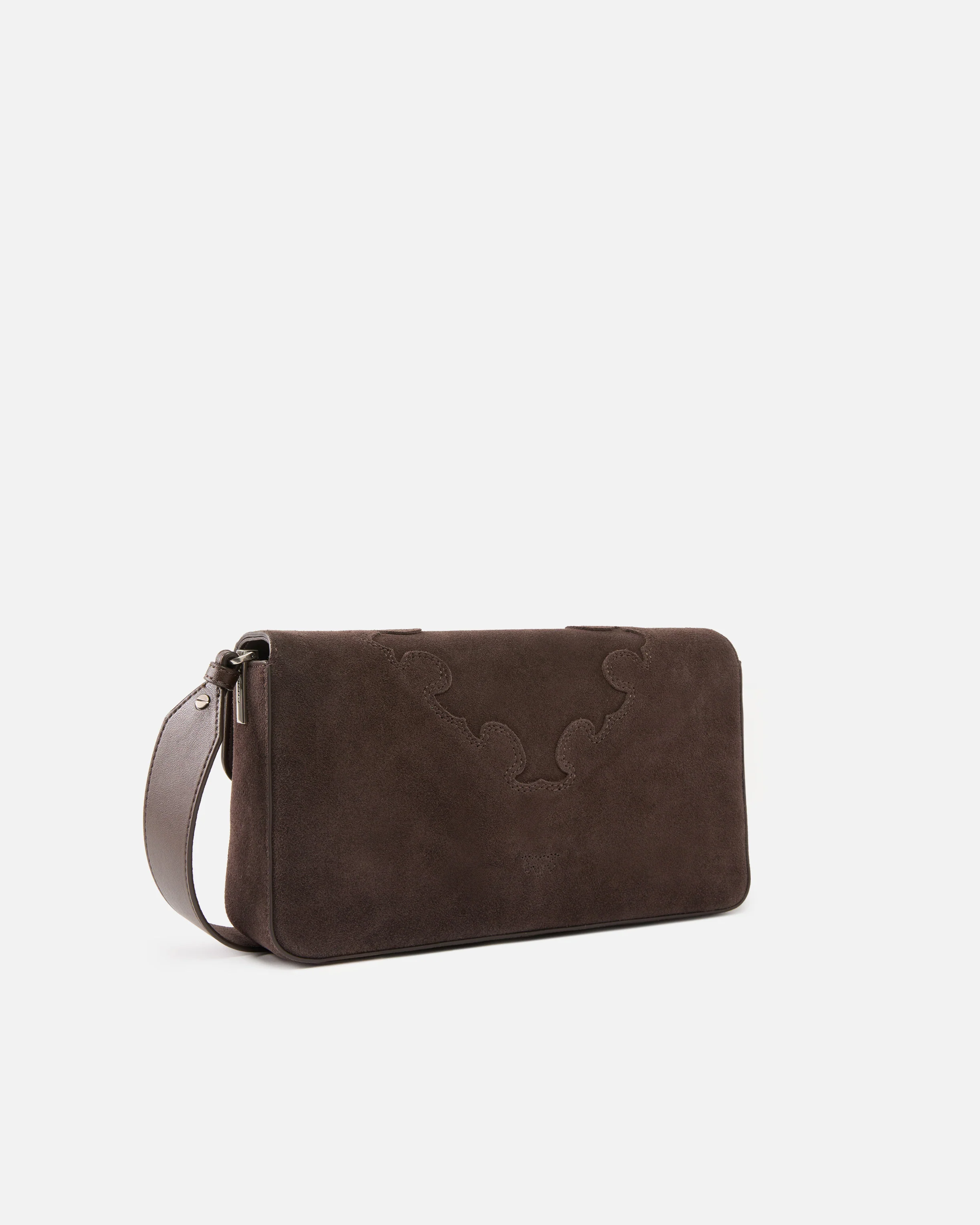 Borsa a spalla media Love Bag One Slouchy in suede con intarsi - Image 2