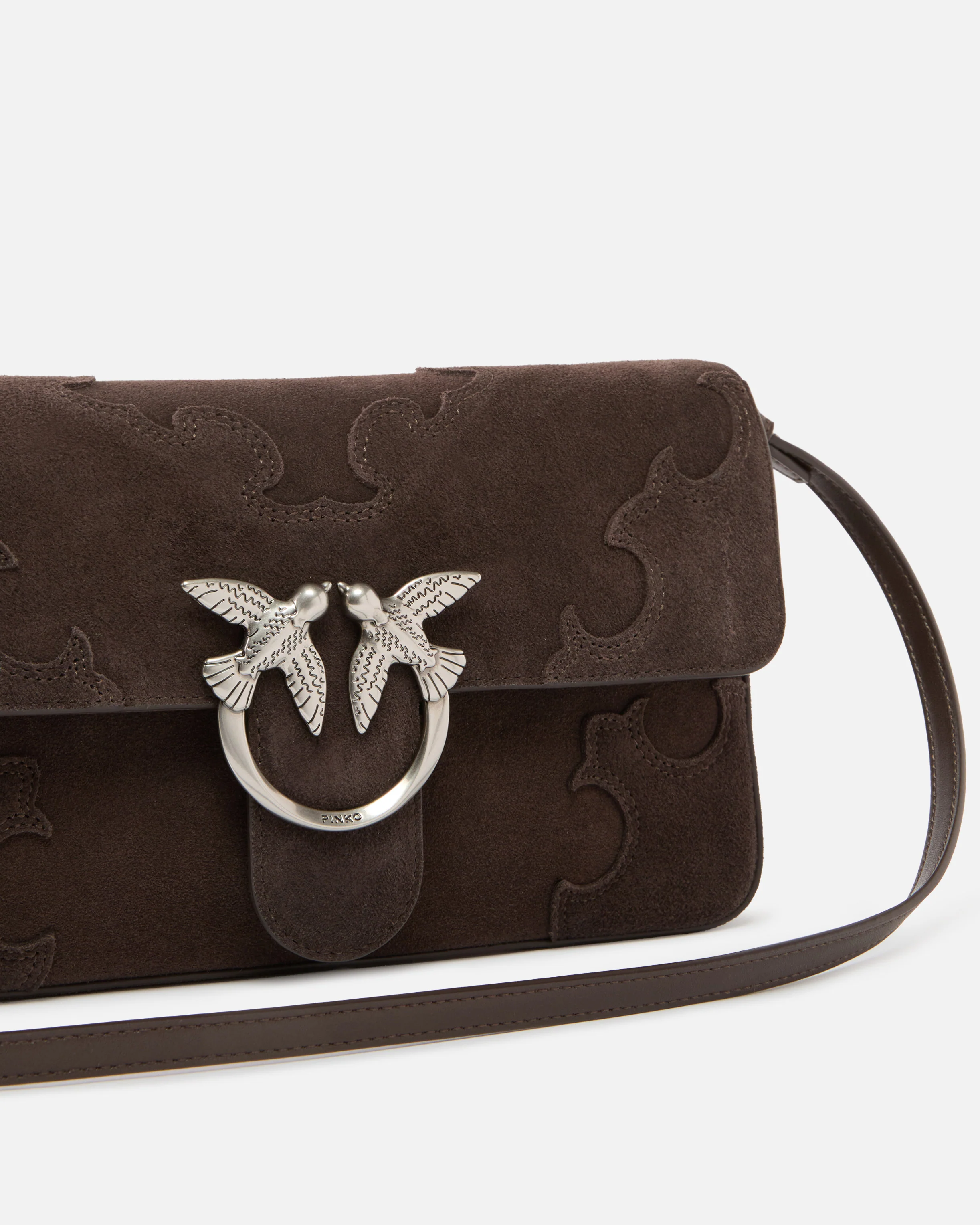 Borsa a spalla media Love Bag One Slouchy in suede con intarsi - Image 3