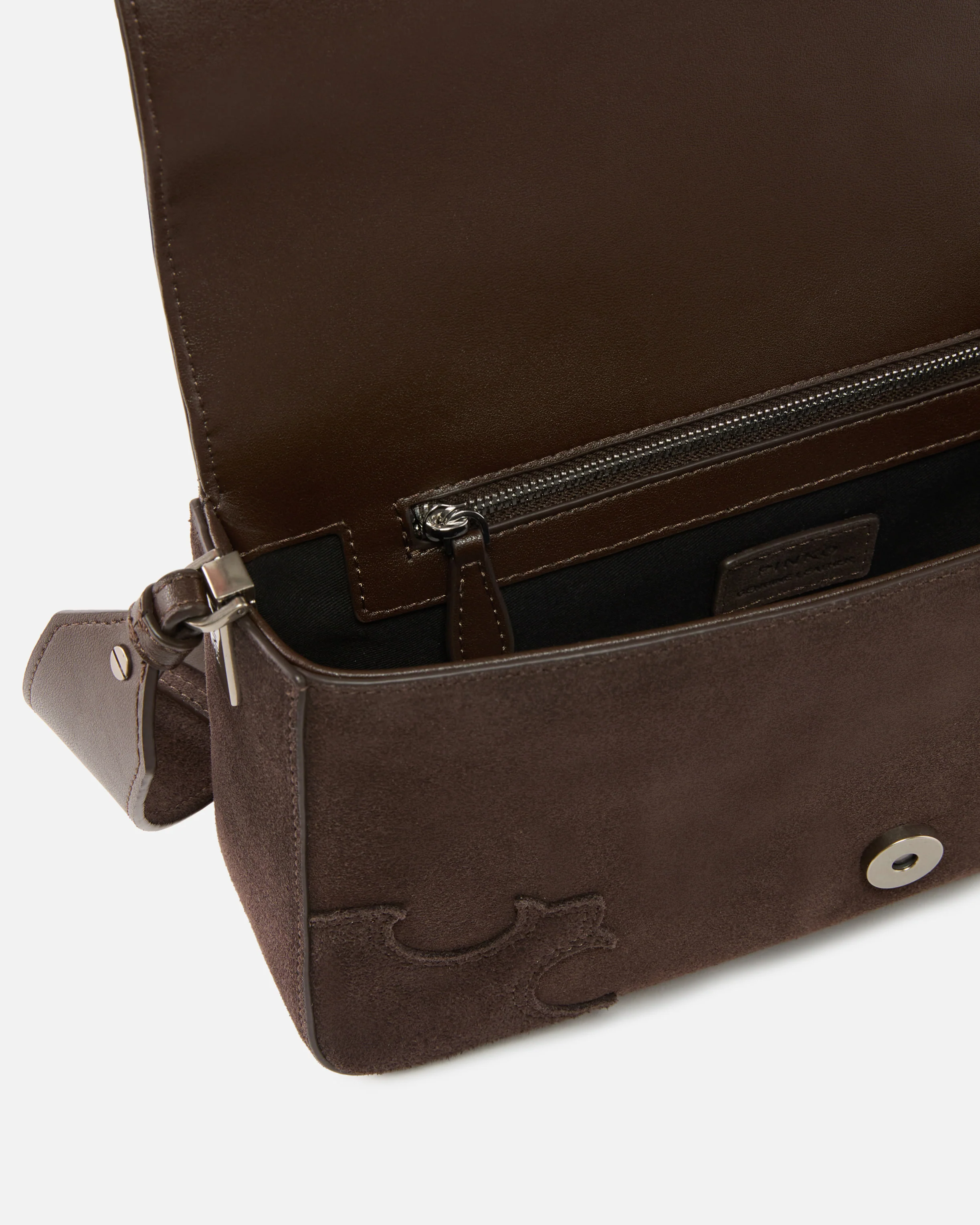 Borsa a spalla media Love Bag One Slouchy in suede con intarsi - Image 4