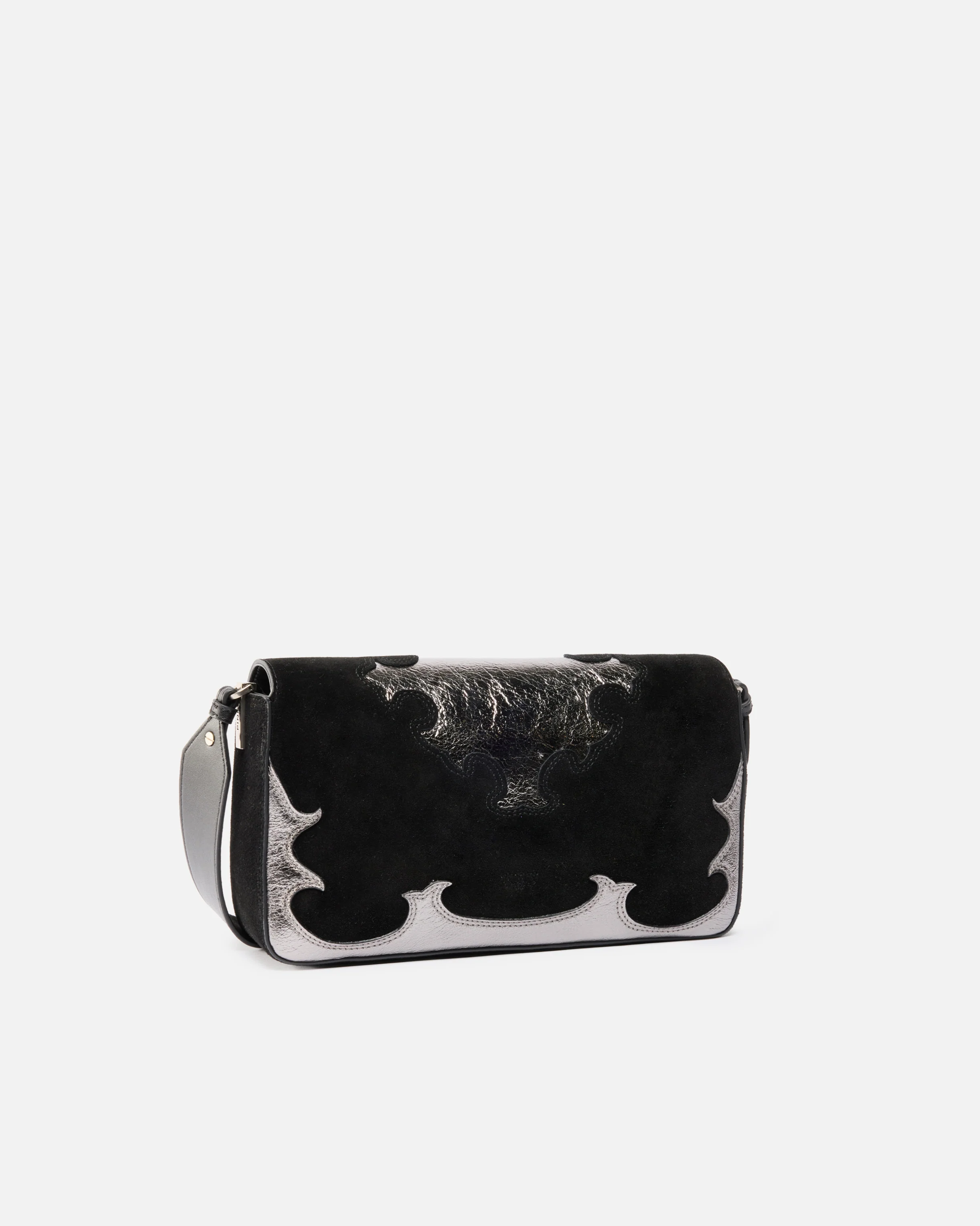 Borsa a spalla media Love Bag One Slouchy in suede con intarsi - Image 2