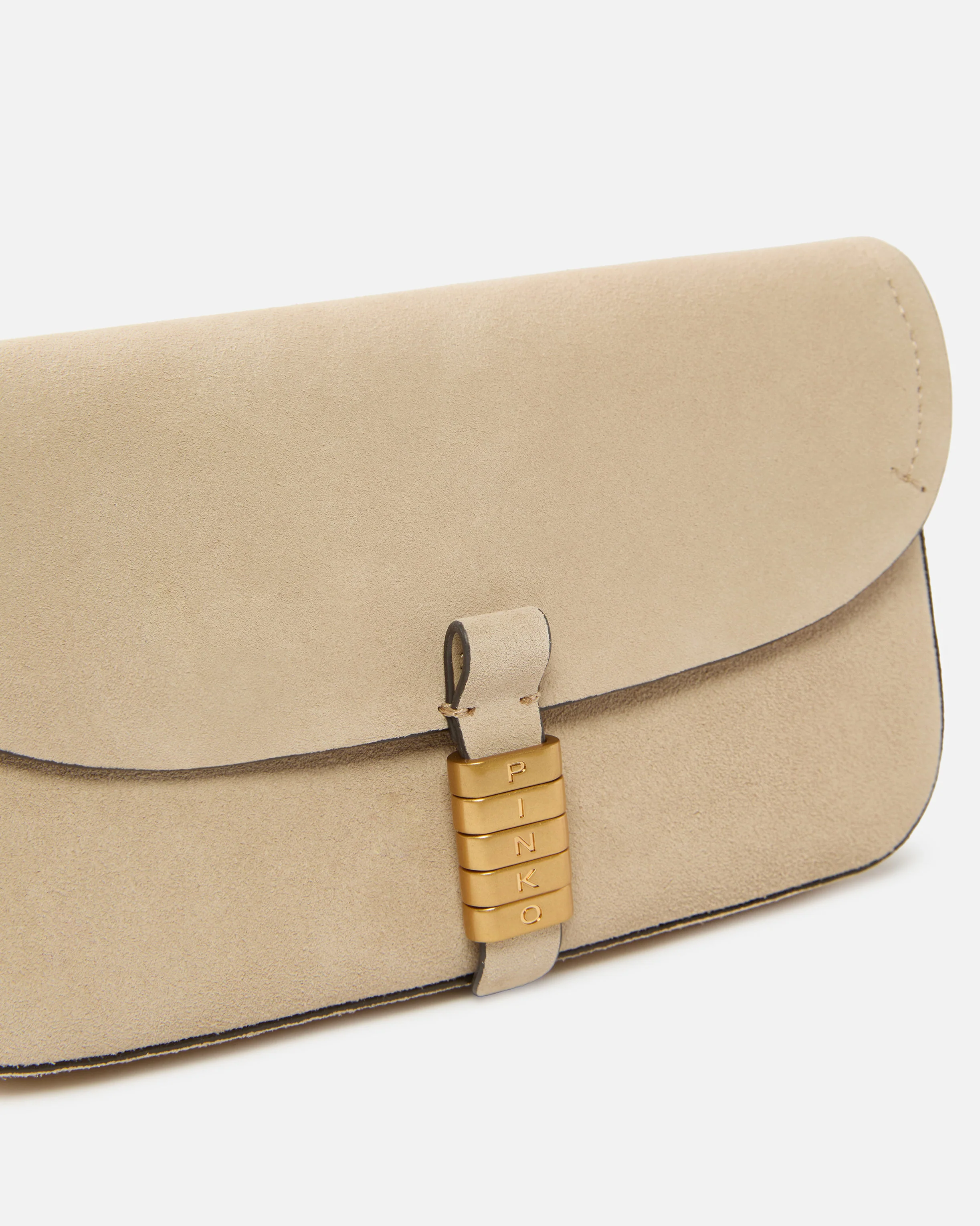 Borsa a spalla media Saddle Flat in suede - Image 3