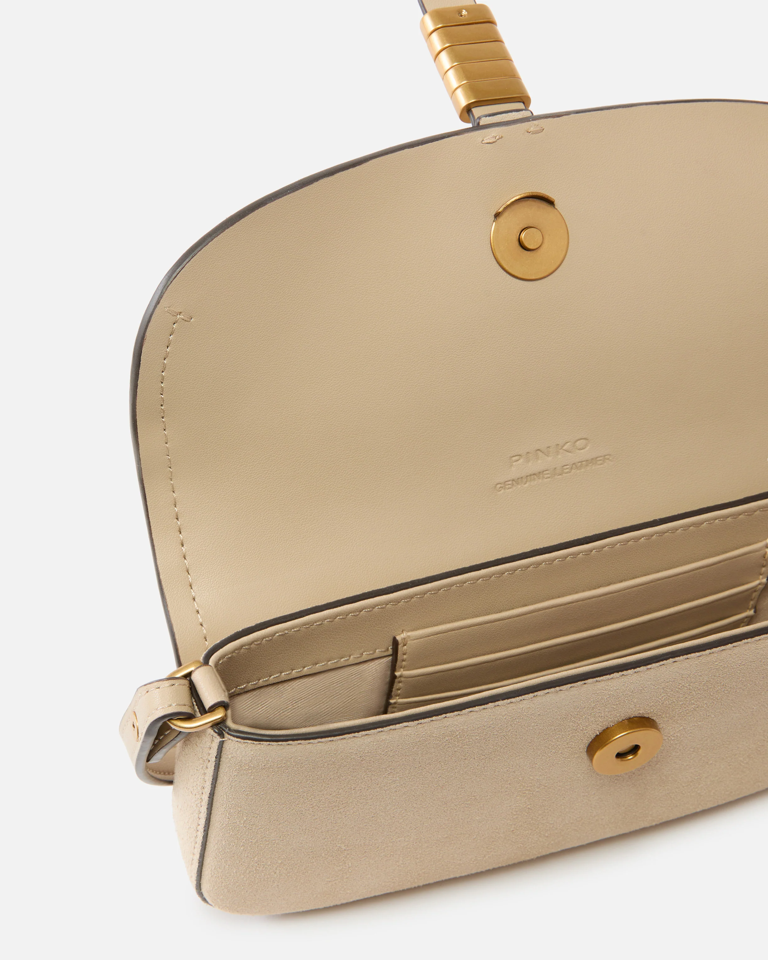 Borsa a spalla media Saddle Flat in suede - Image 4