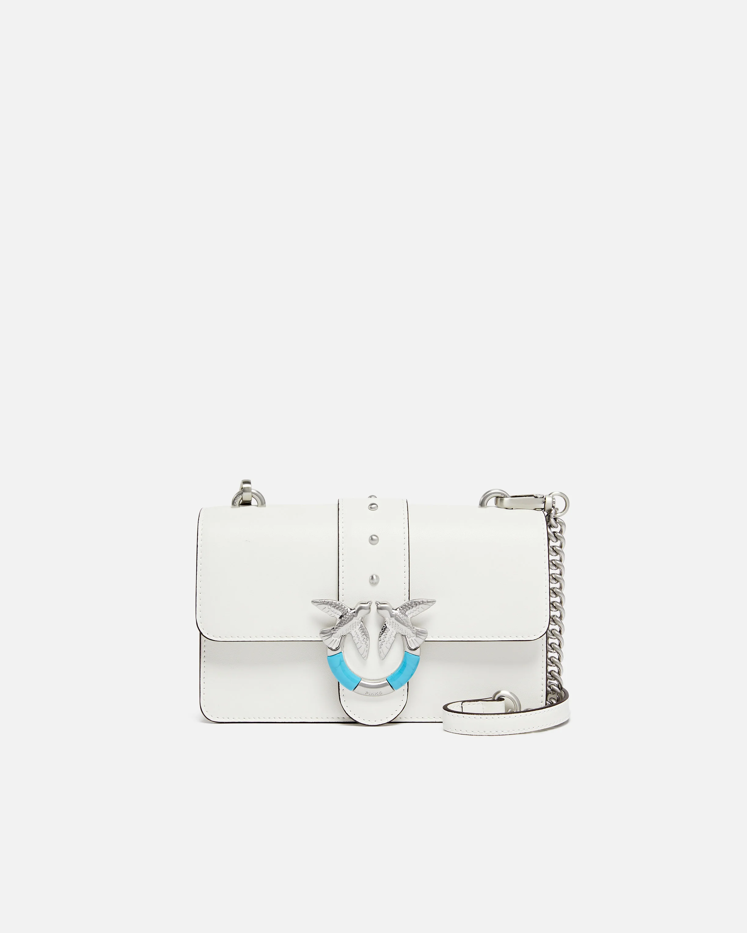 Borsa a spalla Mini Love Bag One in pelle con fibbia turchese