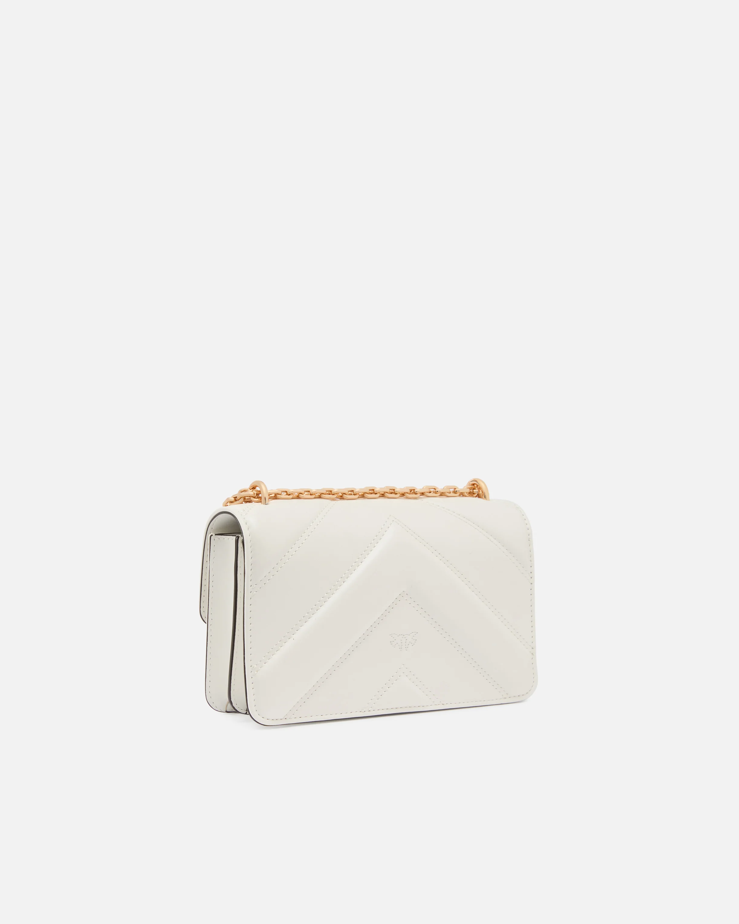 Borsa a spalla Mini Love Bag One in pelle e nappa chevron con tripla catena - Image 2