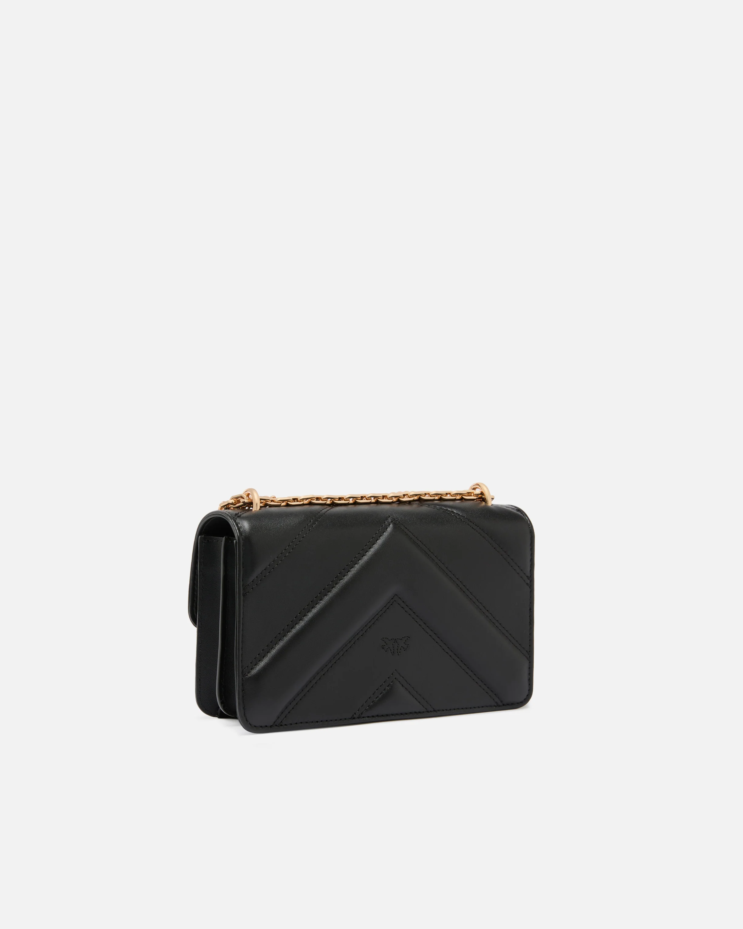 Borsa a spalla Mini Love Bag One in pelle e nappa chevron con tripla catena - Image 2