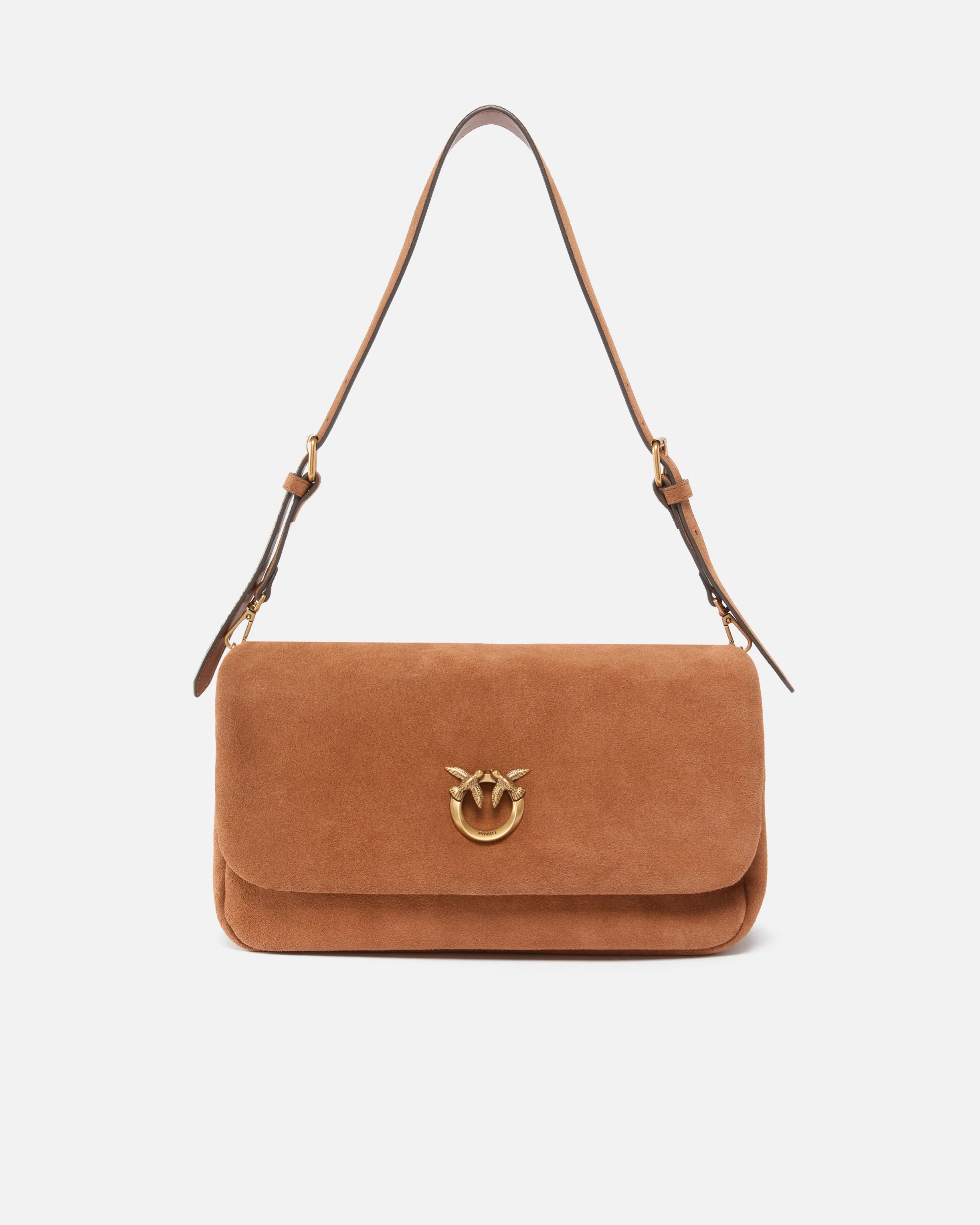 Borsa a tracolla media Love Bag Click Soft Horizontal Handle in suede
