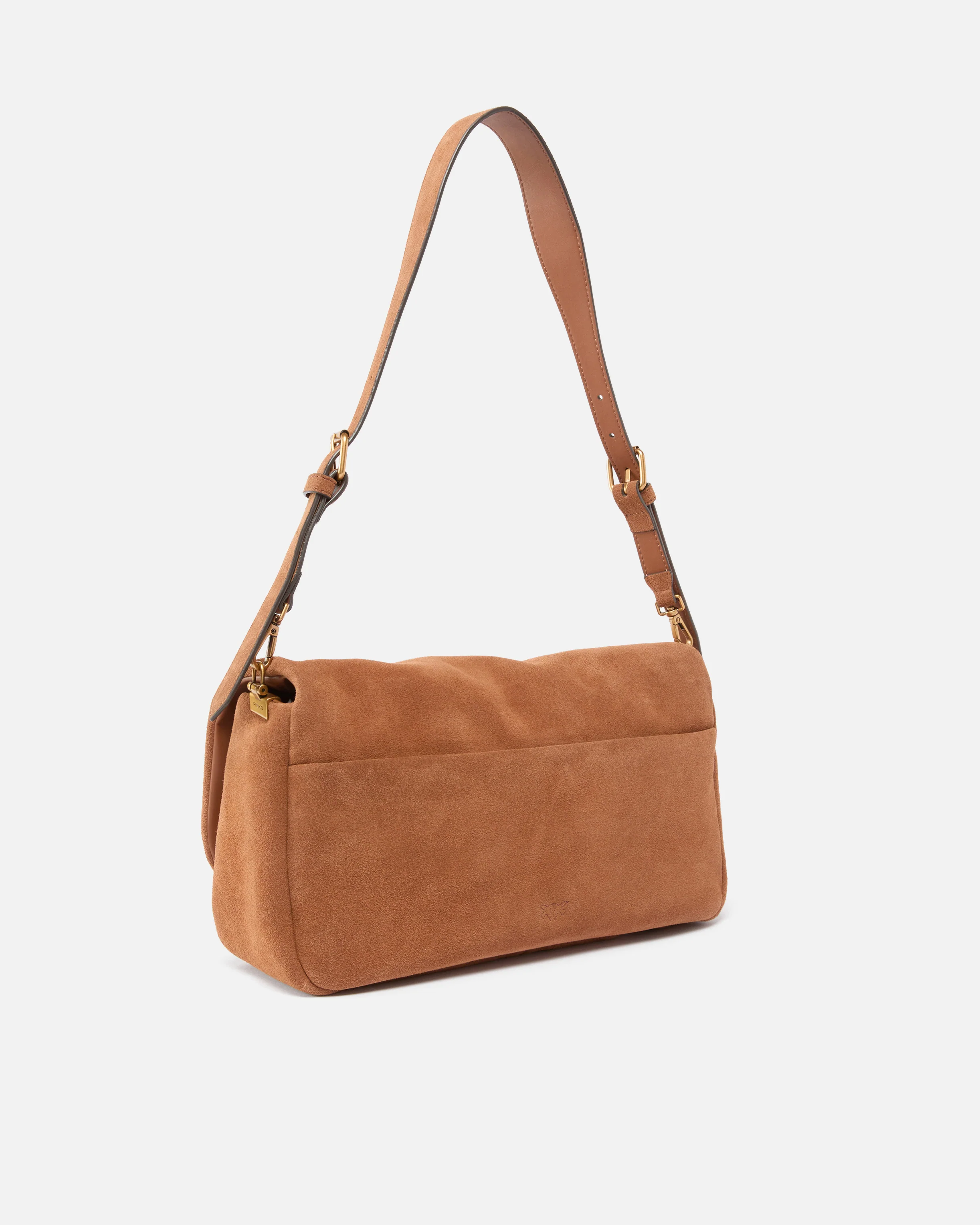 Borsa a tracolla media Love Bag Click Soft Horizontal Handle in suede - Image 2
