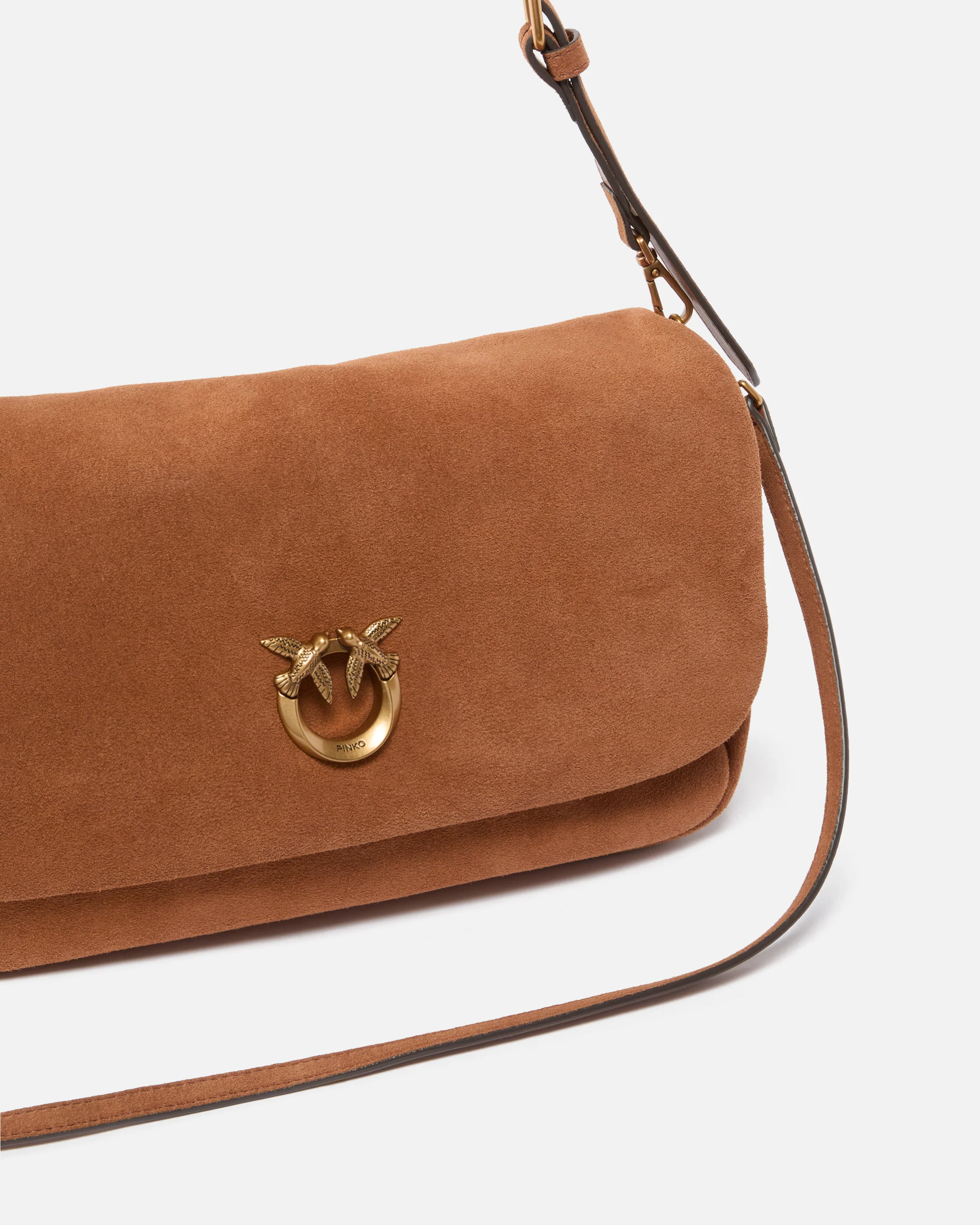 Borsa a tracolla media Love Bag Click Soft Horizontal Handle in suede - Image 3