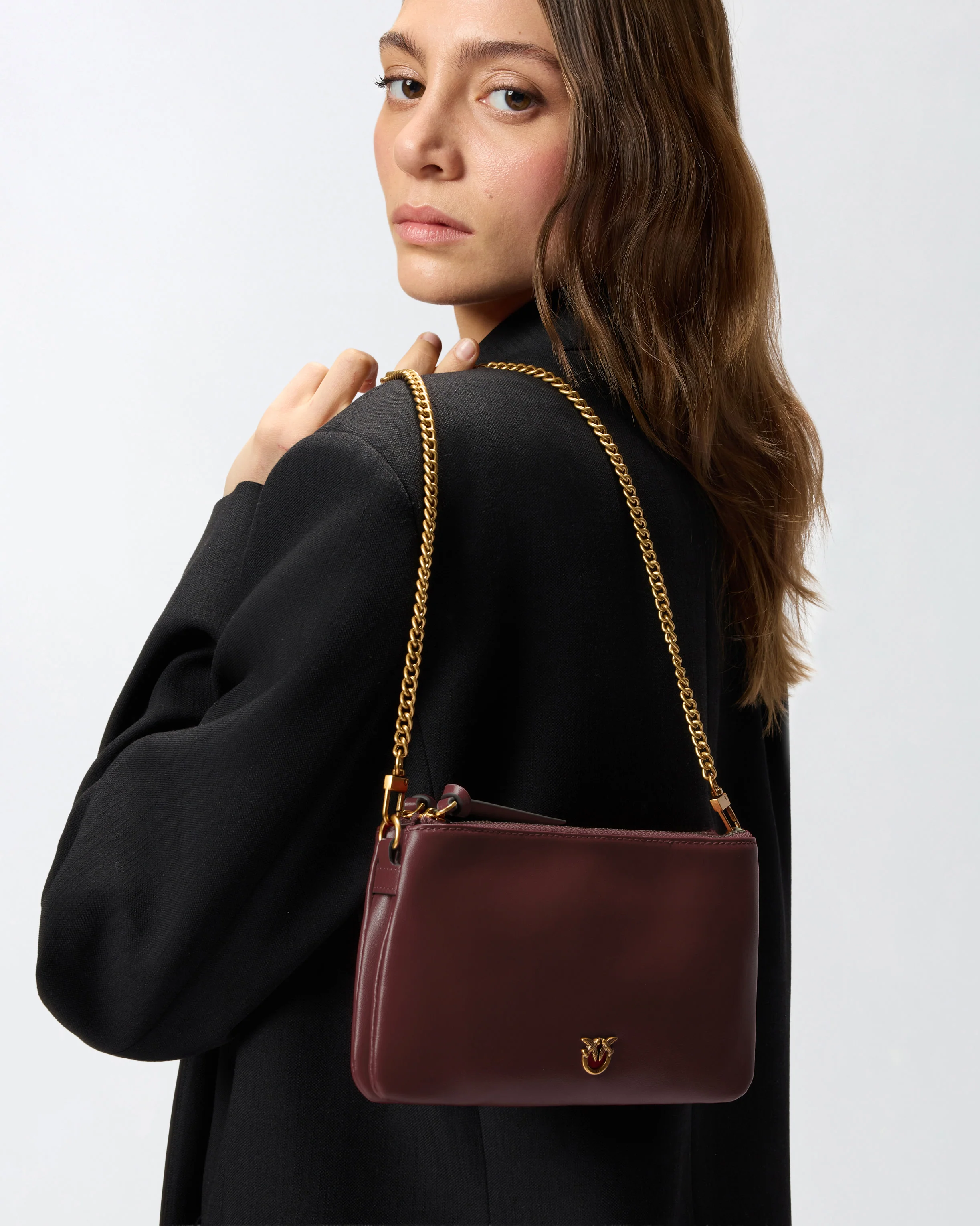Borsa a tracolla Mini Double Bag piccola in pelle con tracolla - Image 6