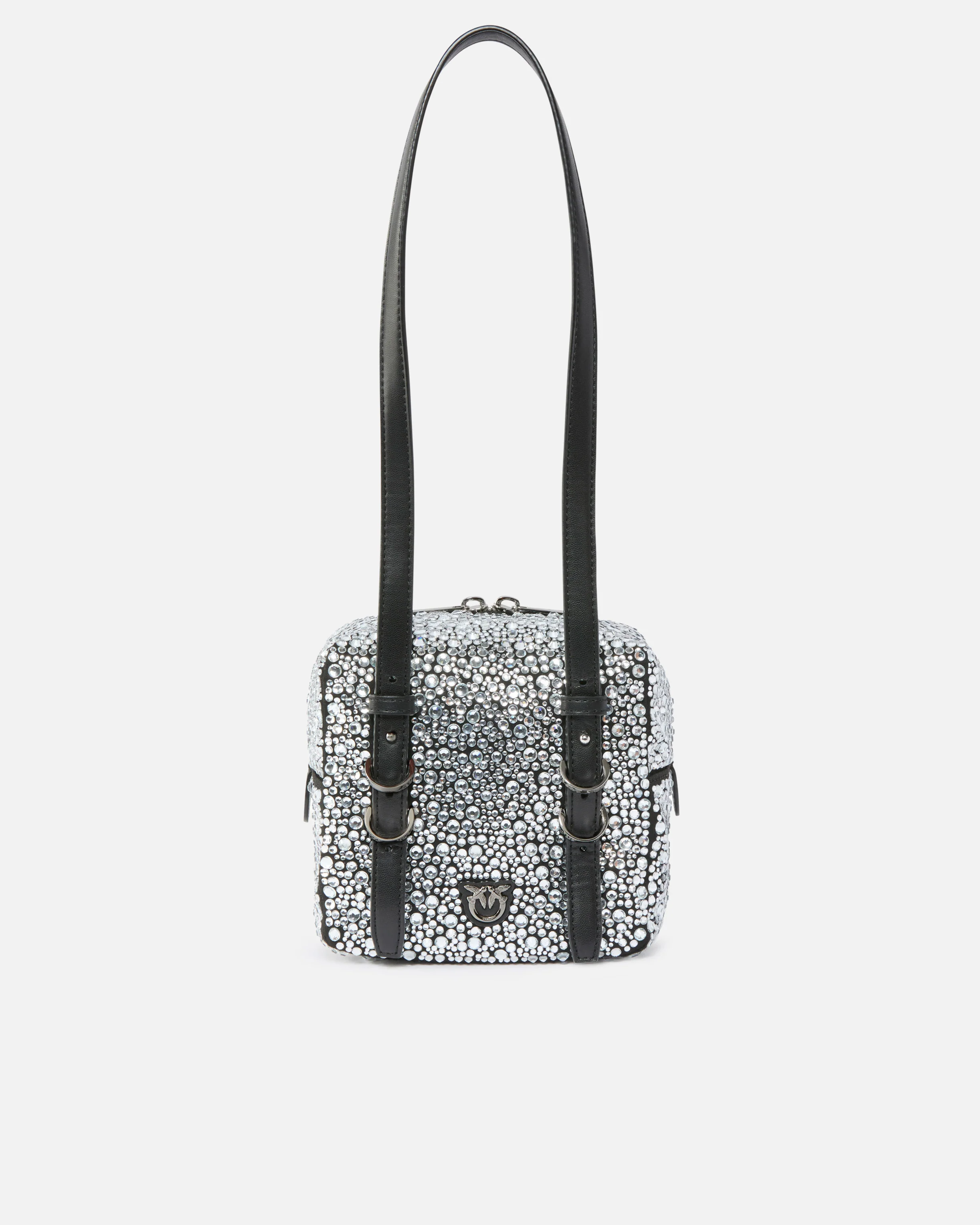 Borsa a tracolla piccola Cubic Bag full strass