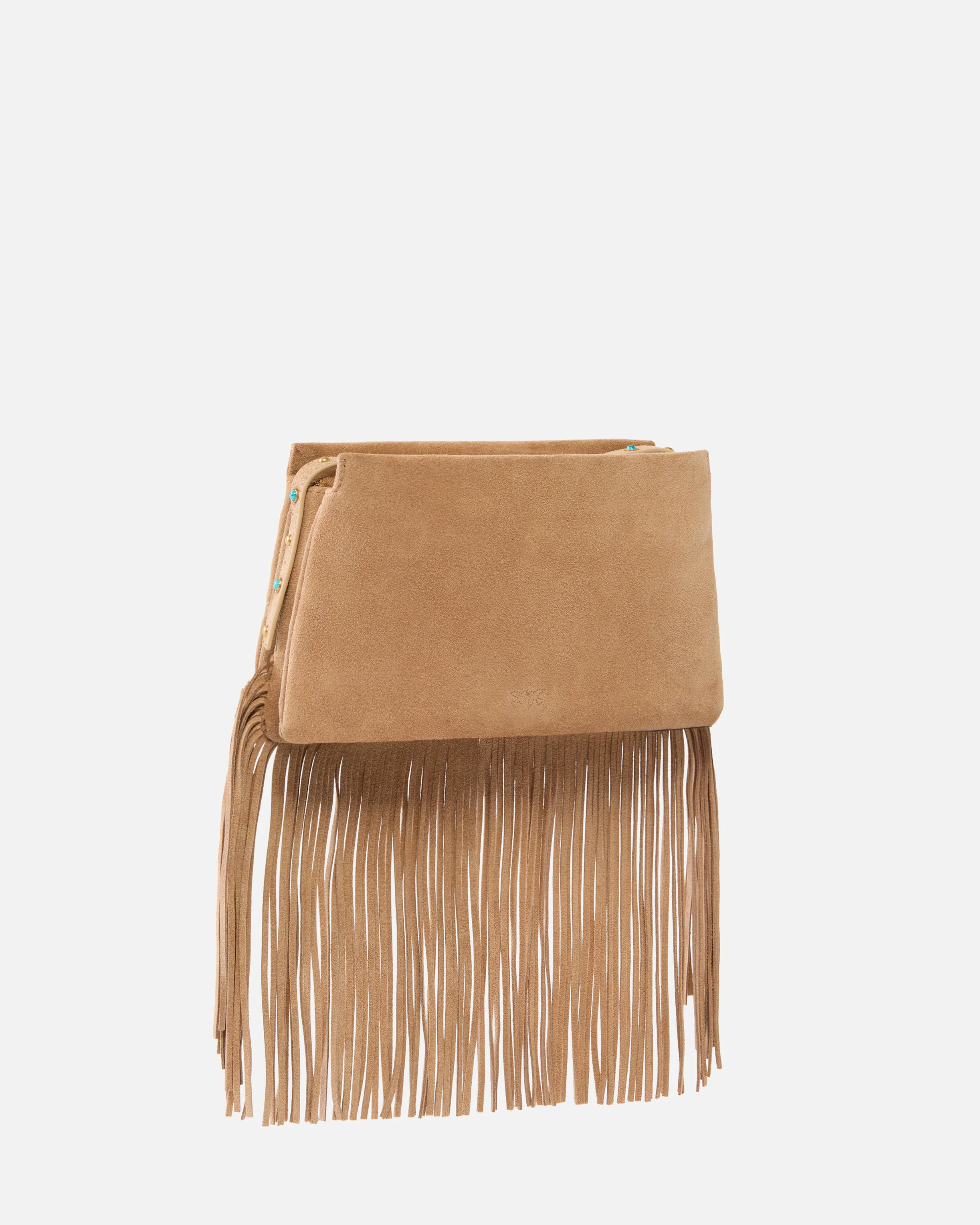 Borsa a tracolla piccola One, Two, Three Bag in suede con frange - Image 2