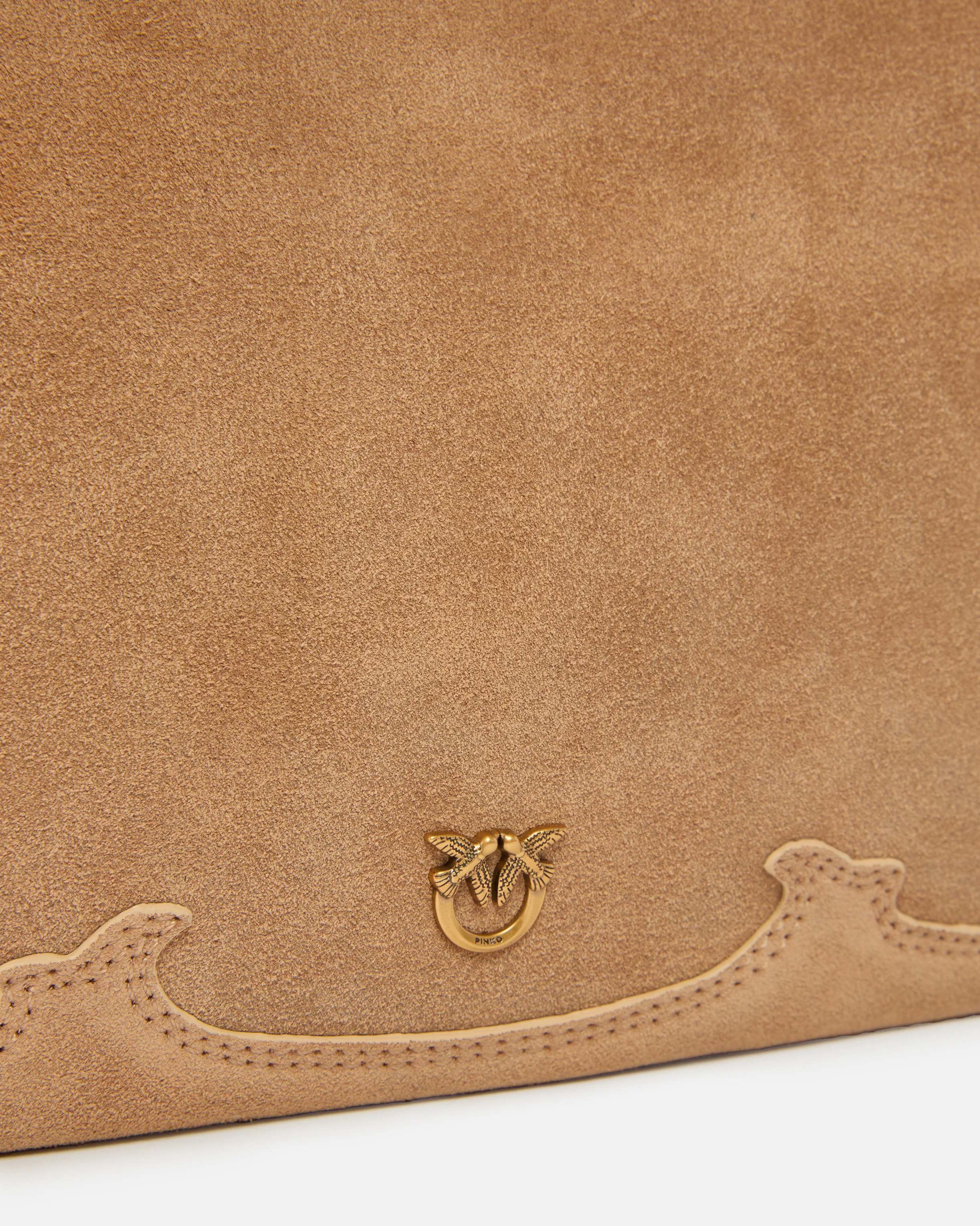 Borsa a tracolla piccola One, Two, Three Bag in suede con frange - Image 3