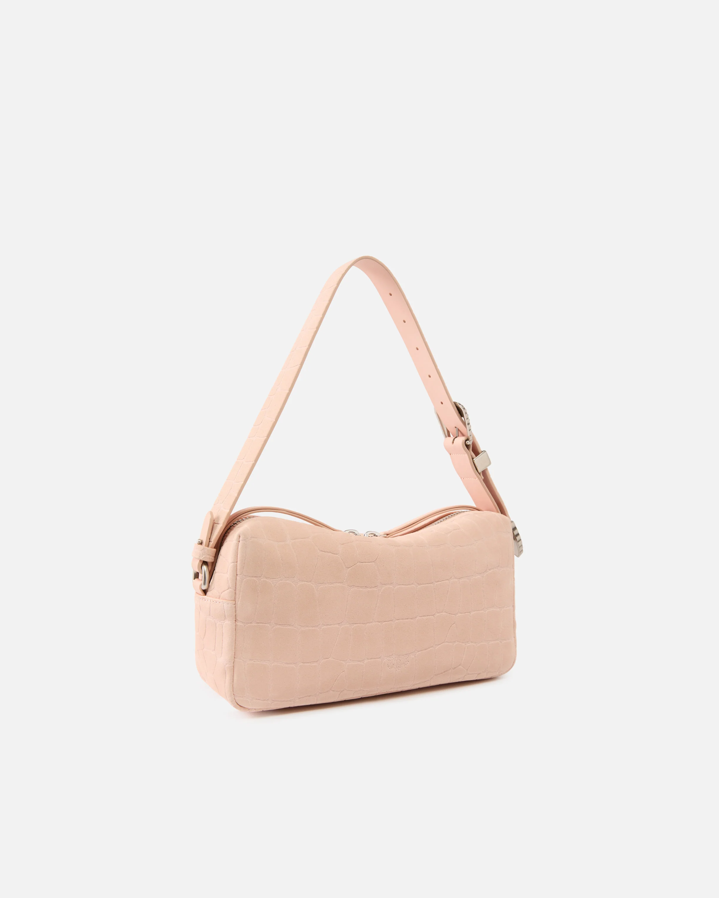 Borsa bauletto a tracolla media in pelle stampa coccodrillo - Image 2