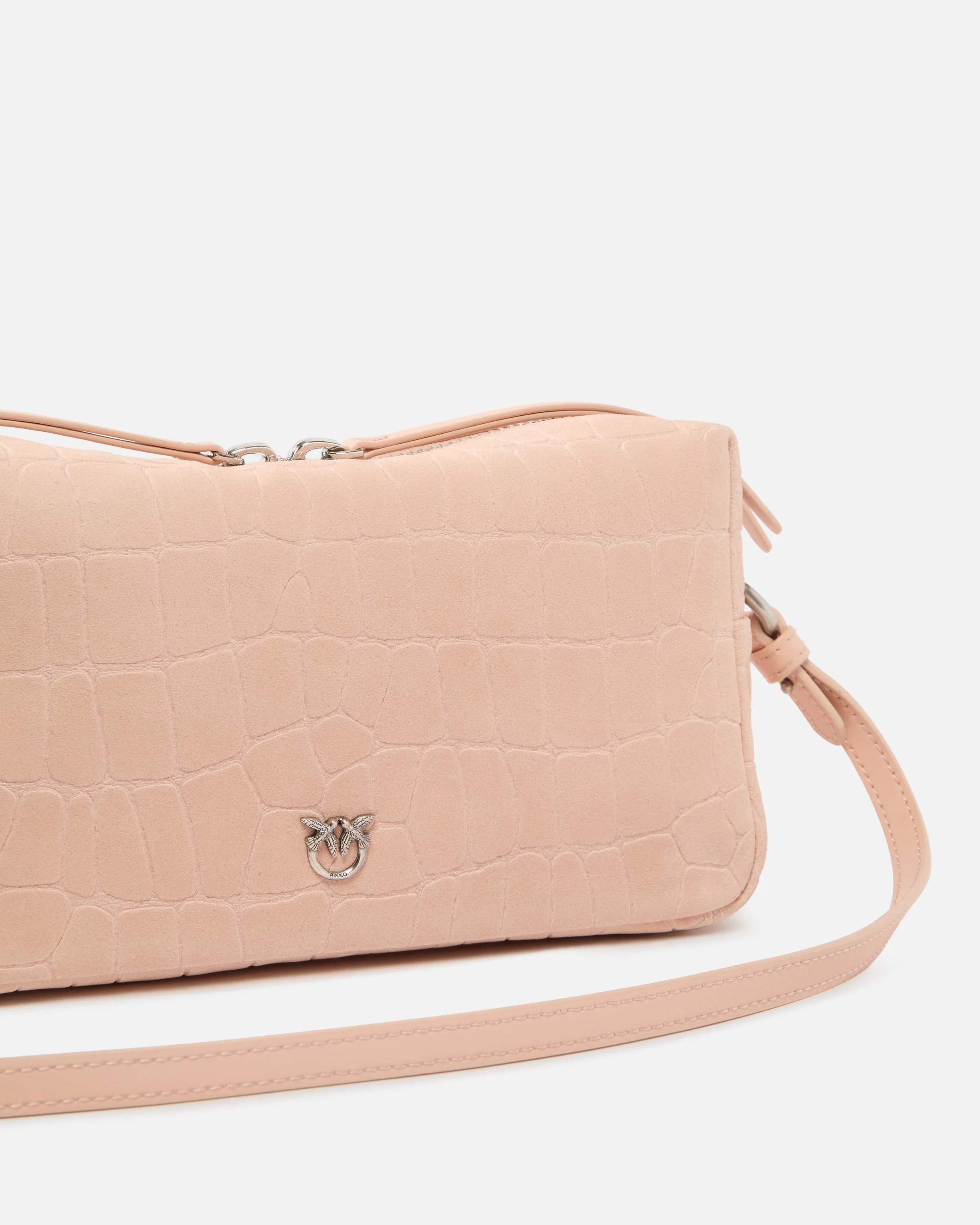 Borsa bauletto a tracolla media in pelle stampa coccodrillo - Image 3