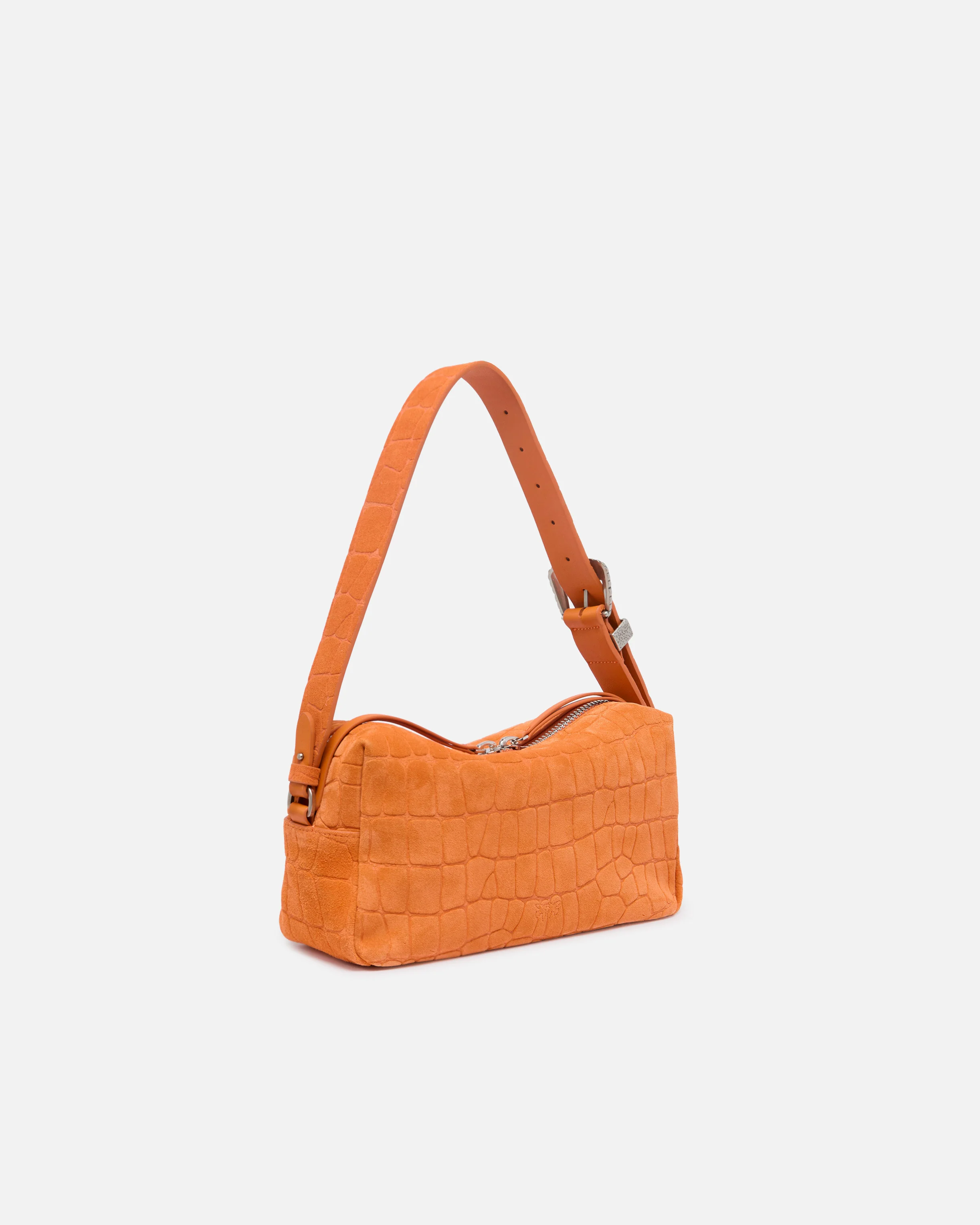 Borsa bauletto a tracolla media in pelle stampa coccodrillo - Image 2