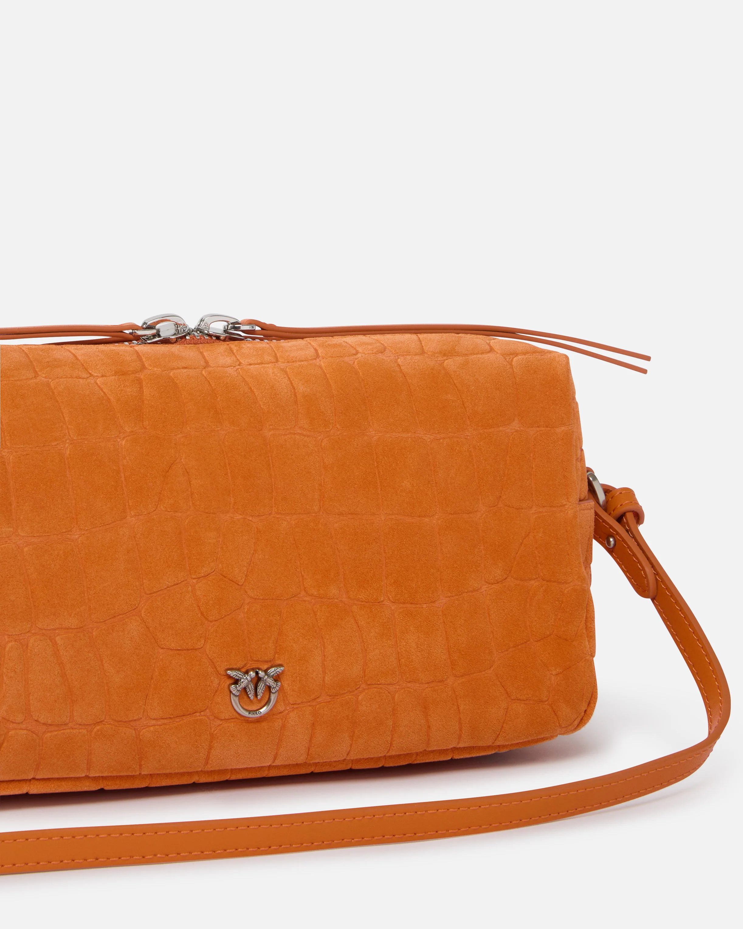 Borsa bauletto a tracolla media in pelle stampa coccodrillo - Image 3