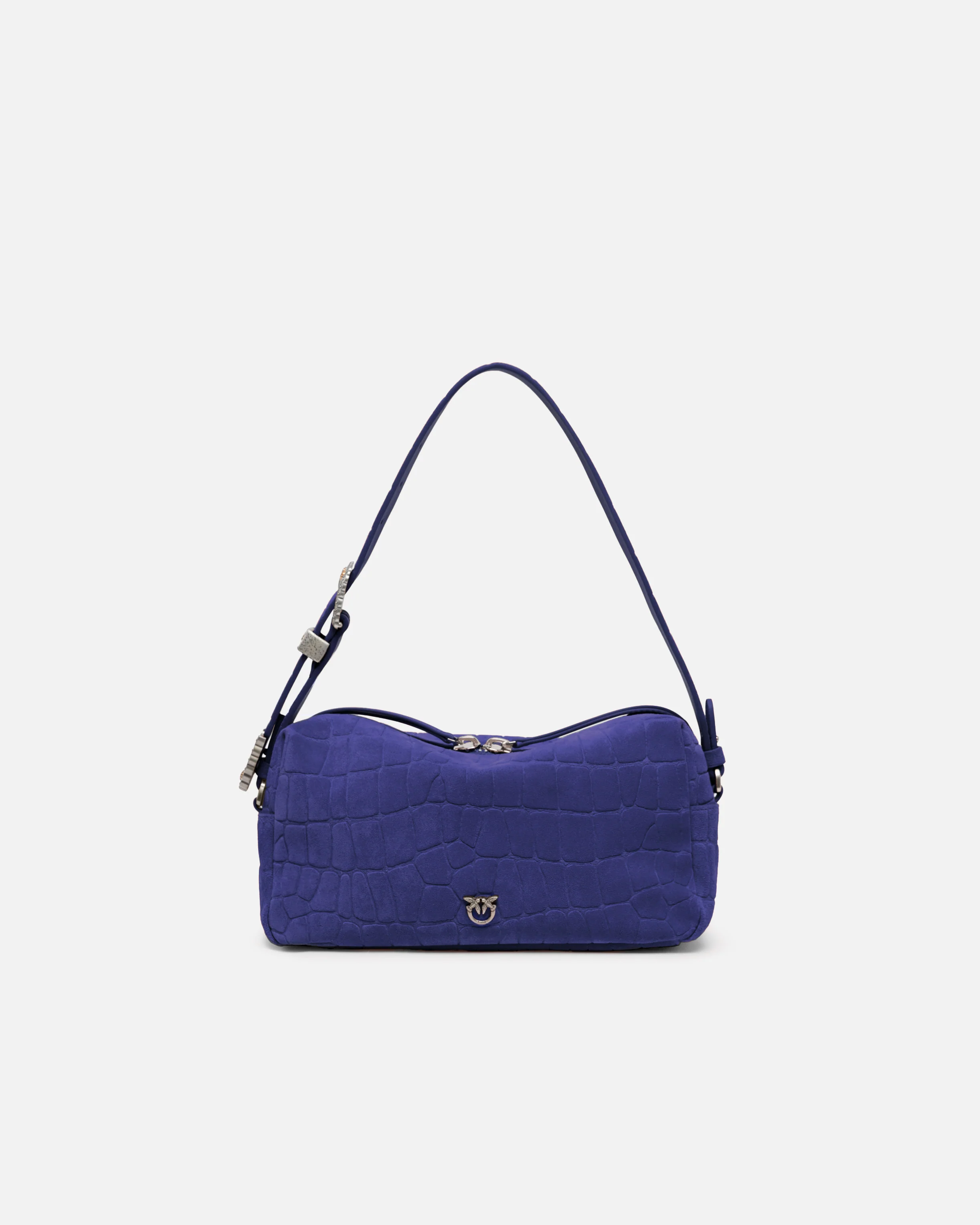 Borsa bauletto a tracolla media in pelle stampa coccodrillo