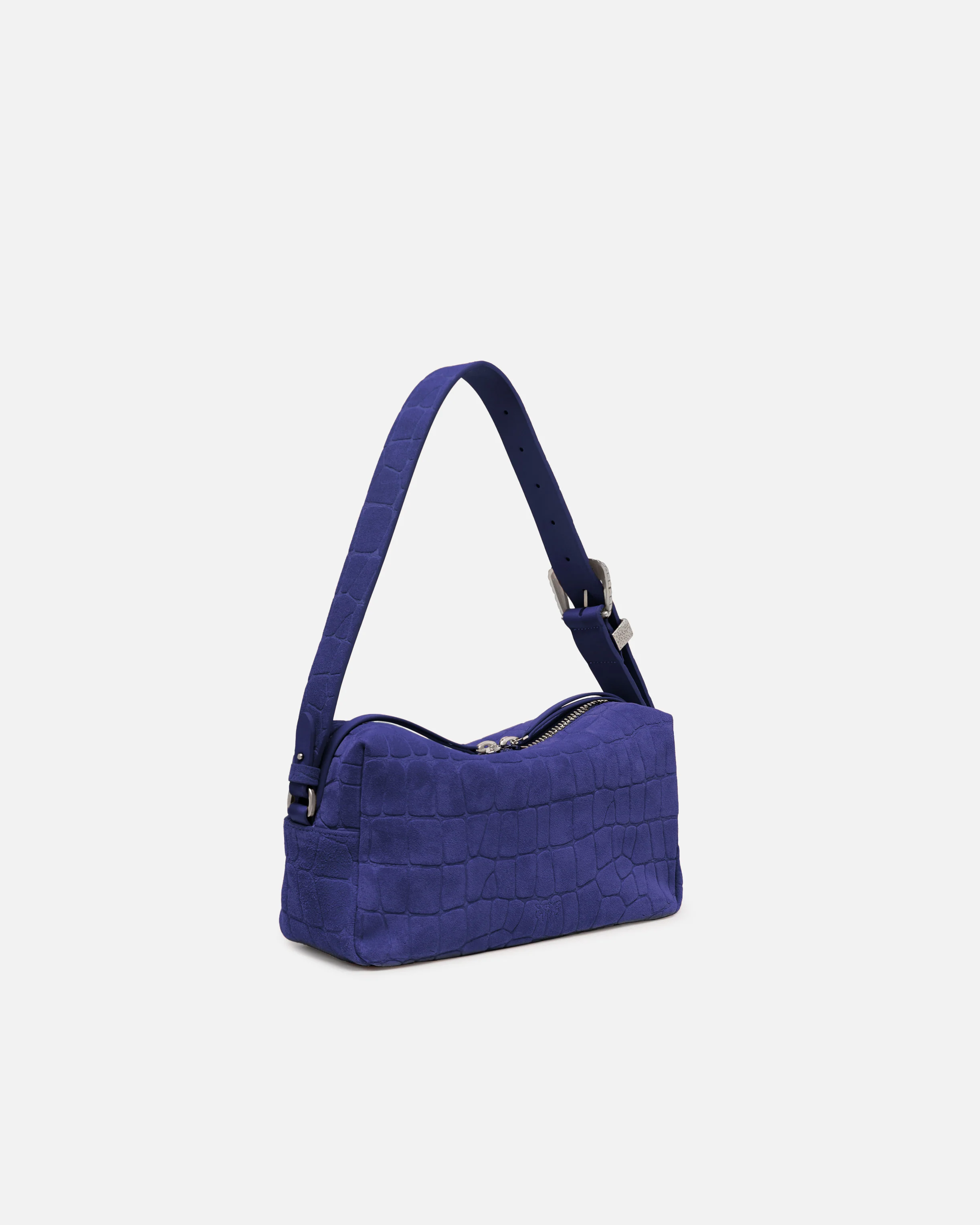 Borsa bauletto a tracolla media in pelle stampa coccodrillo - Image 2