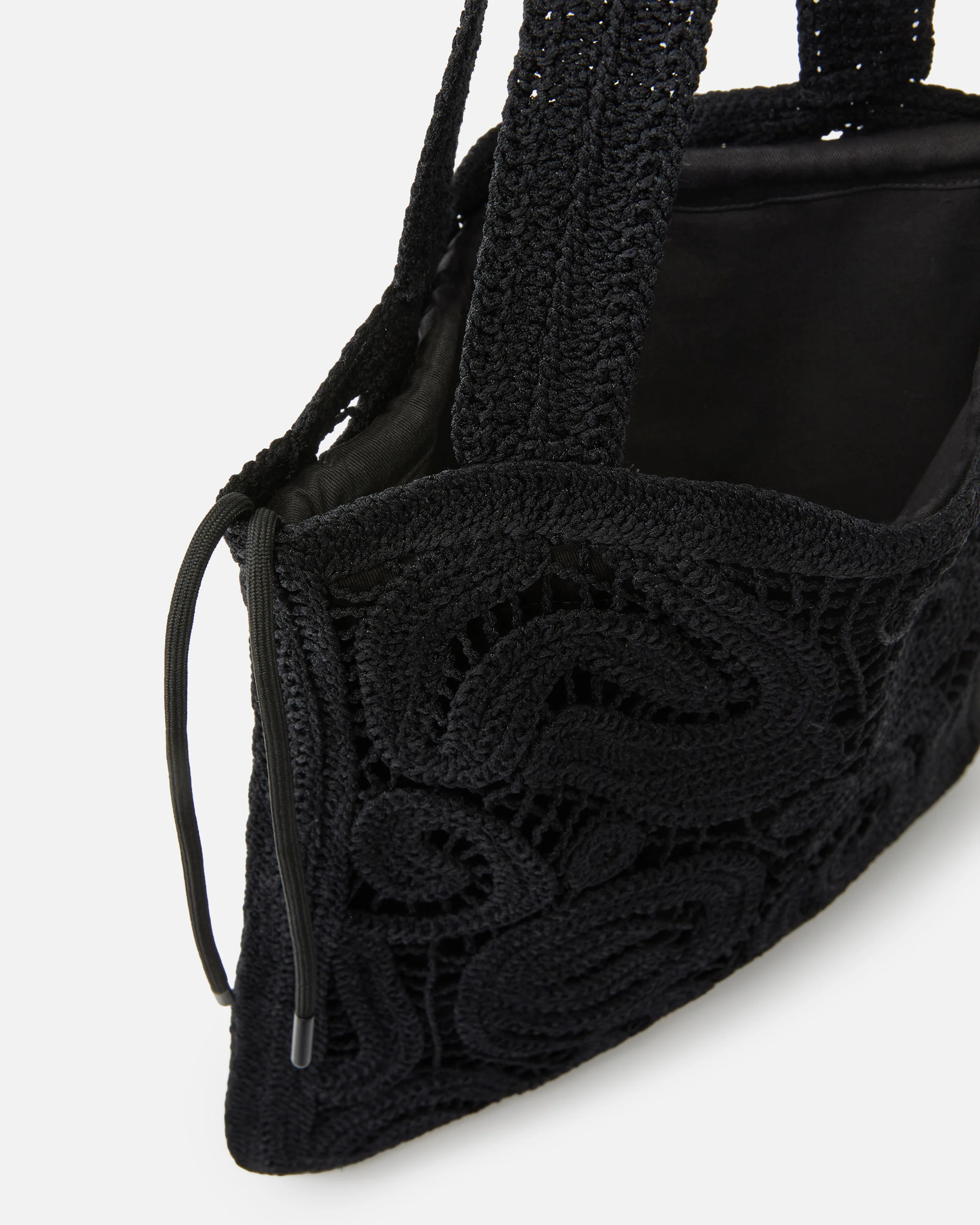 Borsa shopper media in tessuto crochet geometrico - Image 4