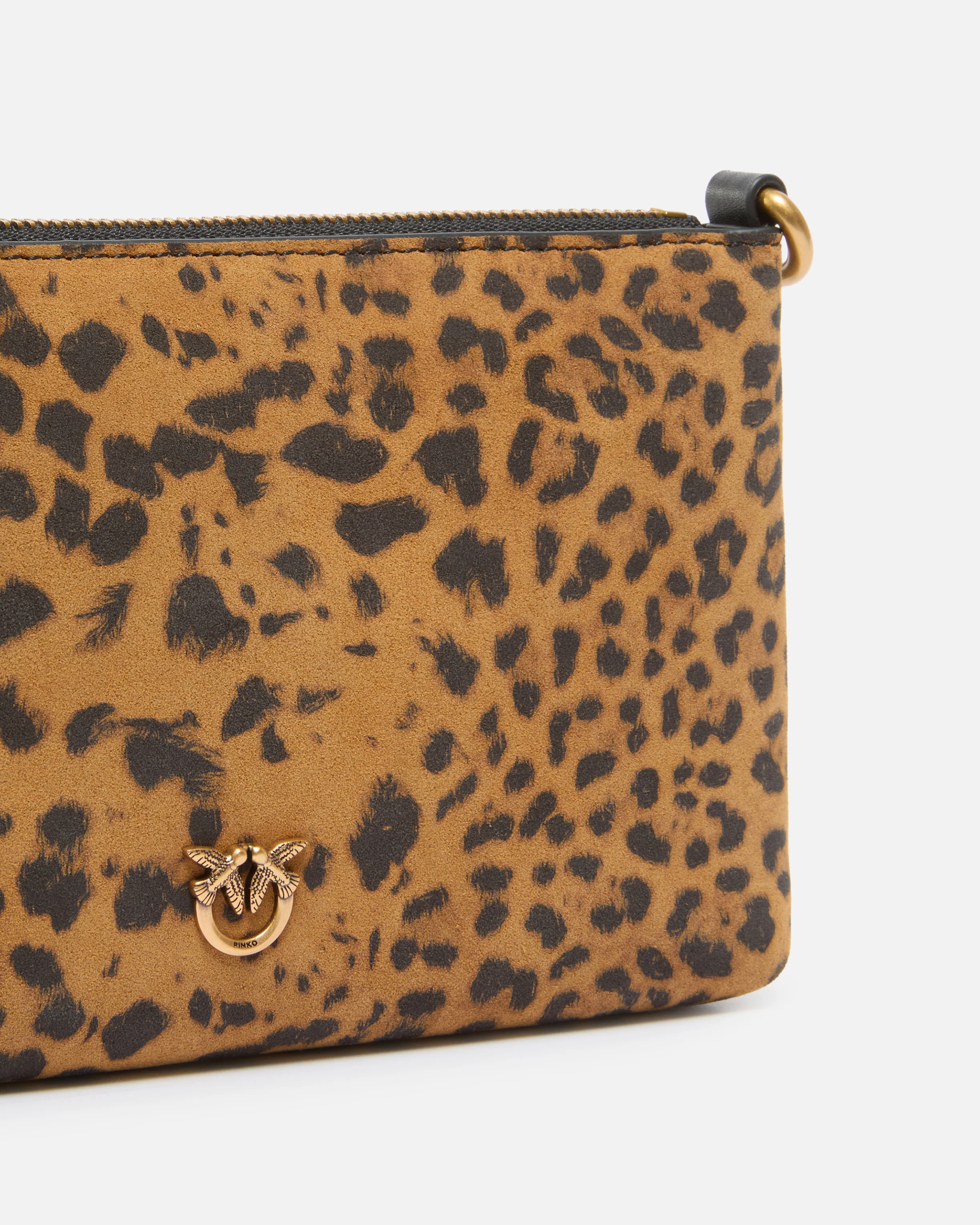 Bustina piccola a tracolla in suede leopardato - Image 3