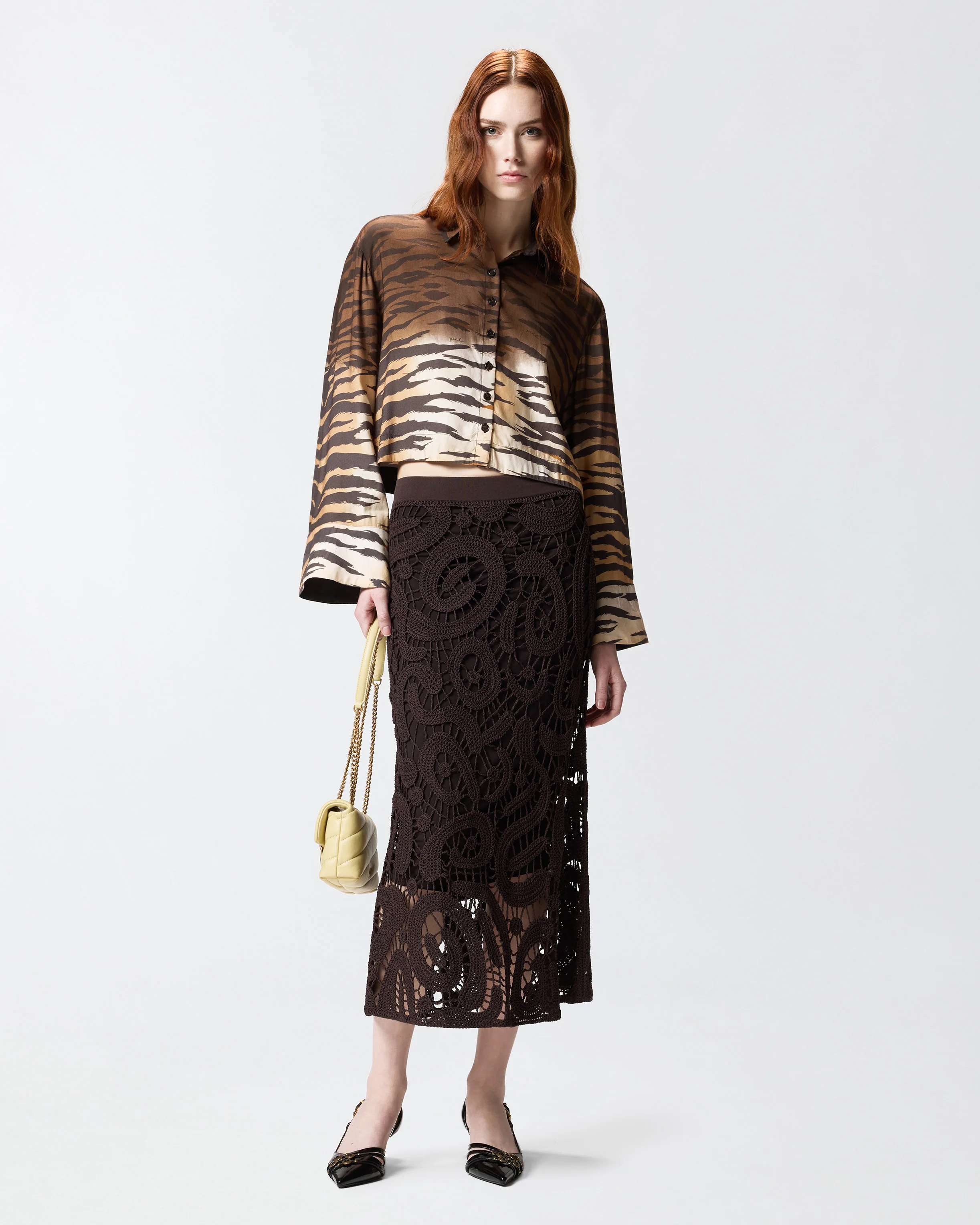 Camicia cropped con stampa animalier - Image 2