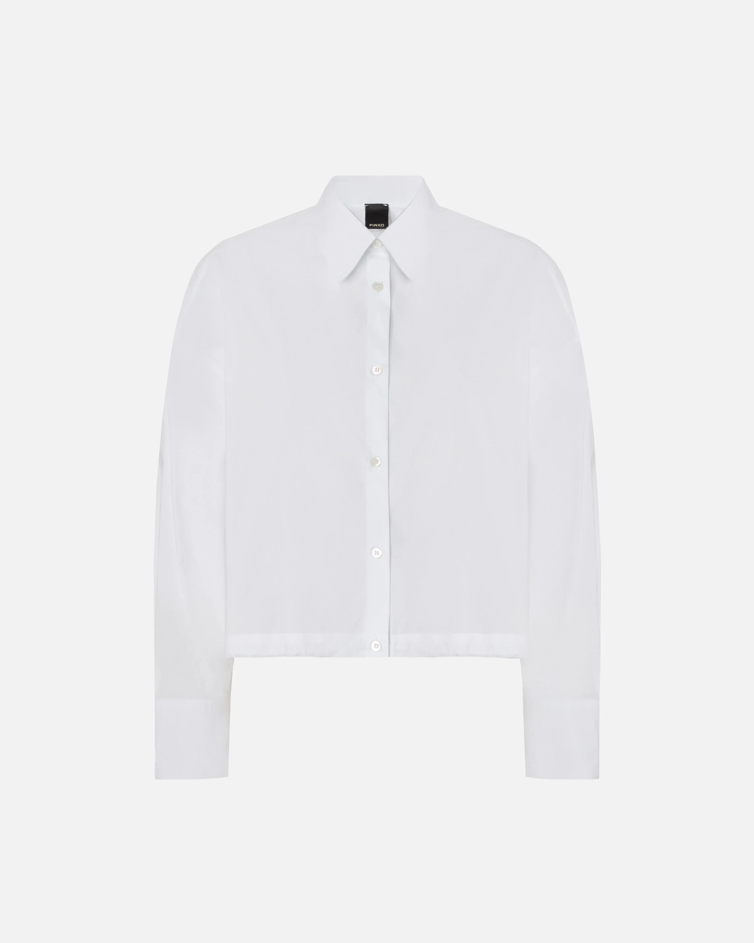 Camicia cropped in cotone a righe con logo - Image 5