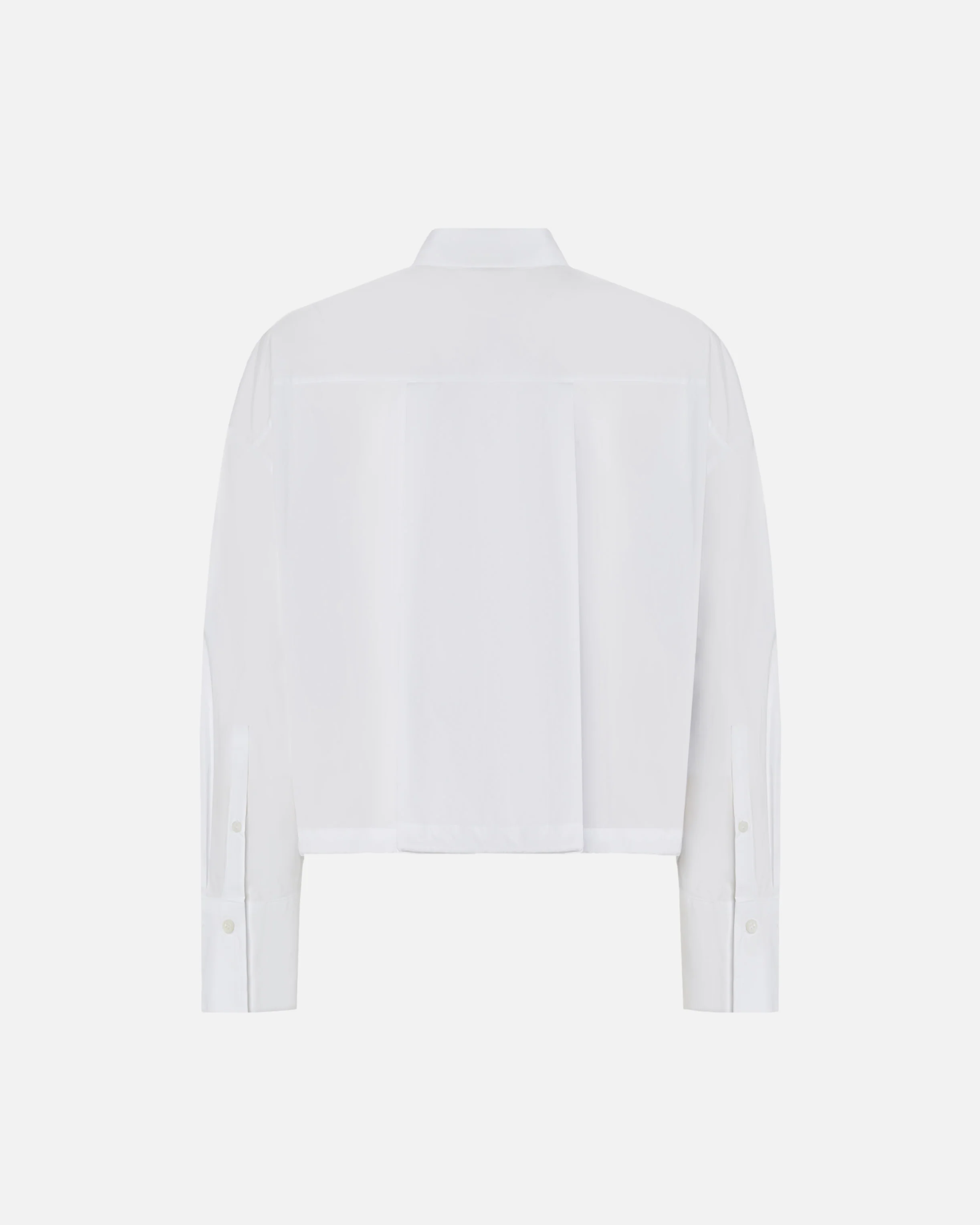 Camicia cropped in cotone a righe con logo - Image 6