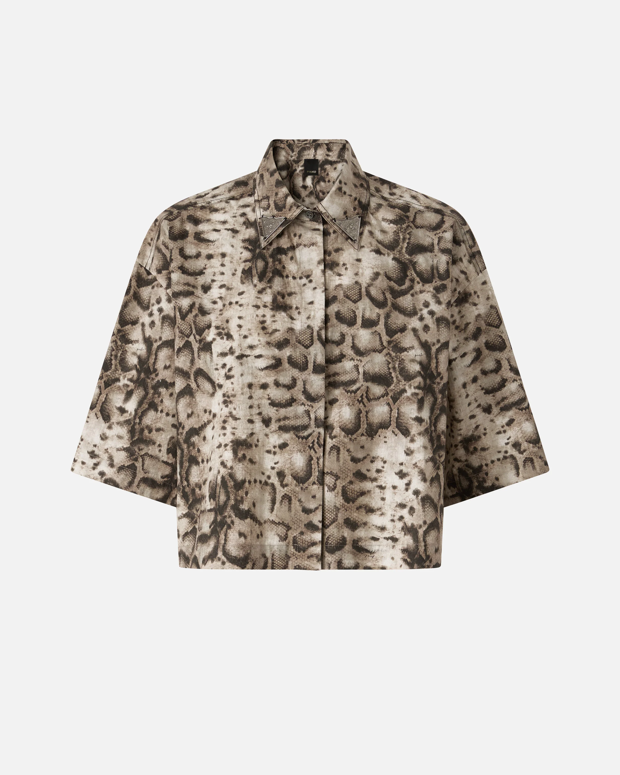 Camicia cropped stampata con dettagli metallici - Image 5