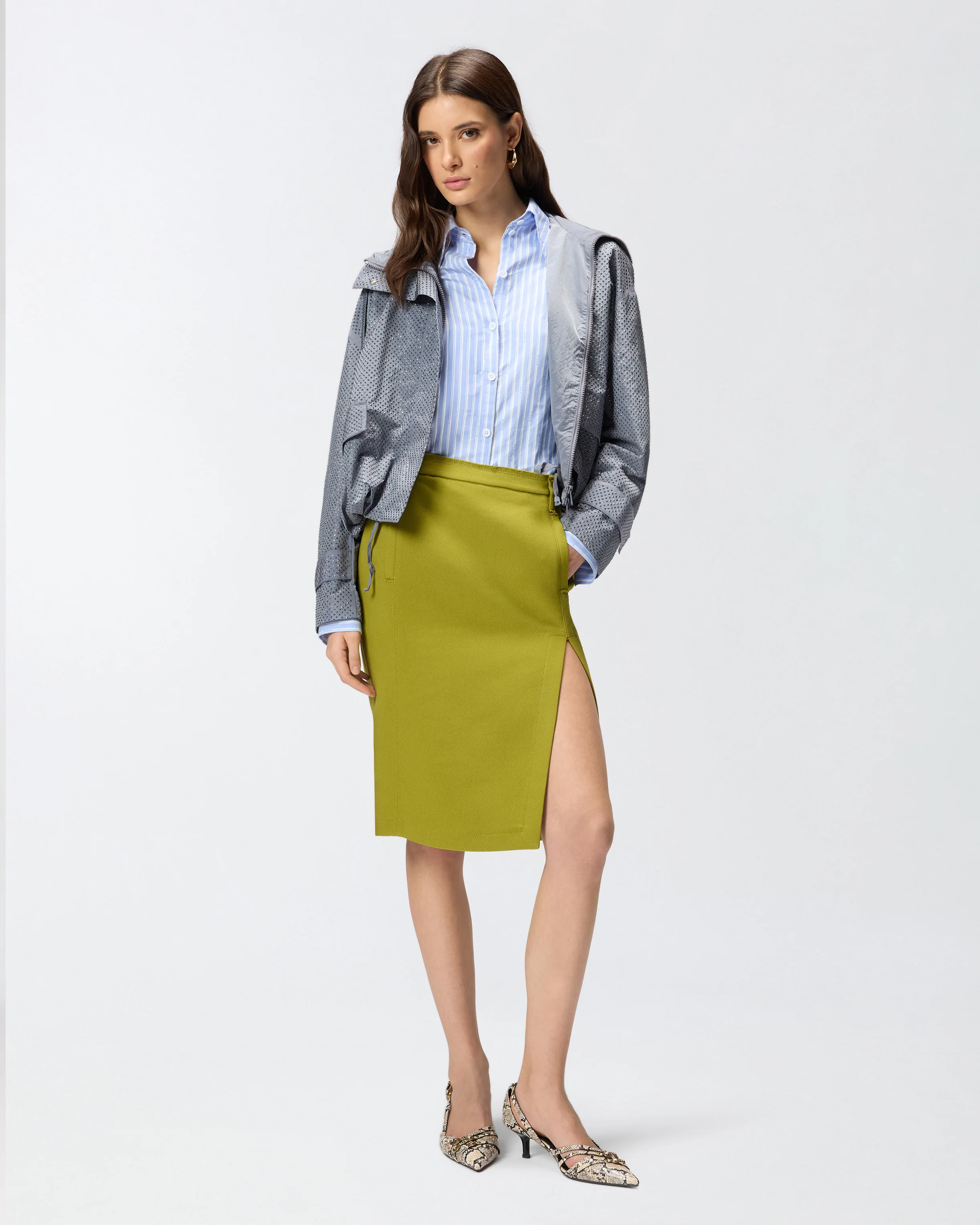 Camicia in cotone a righe con logo - Image 2