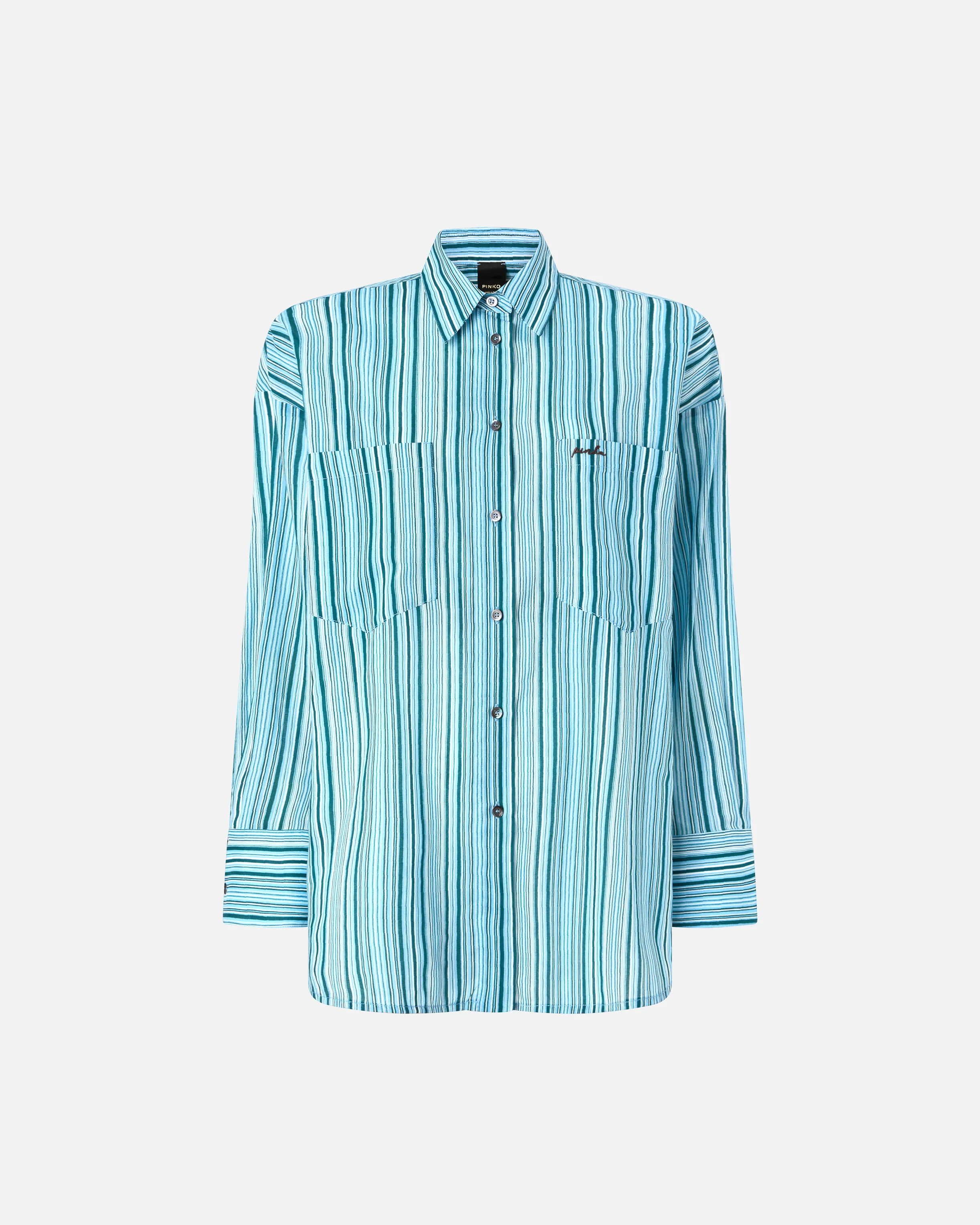 Camicia in cotone a righe con tasche - Image 5